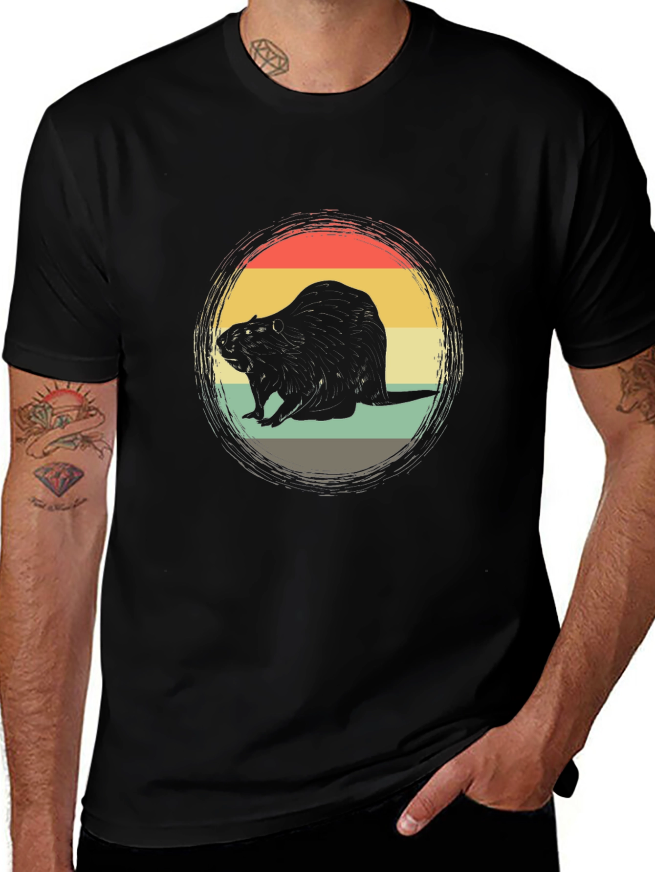 Variant 30 of Retro Beaver T-Shirt - Vintage Style Graphic Tee