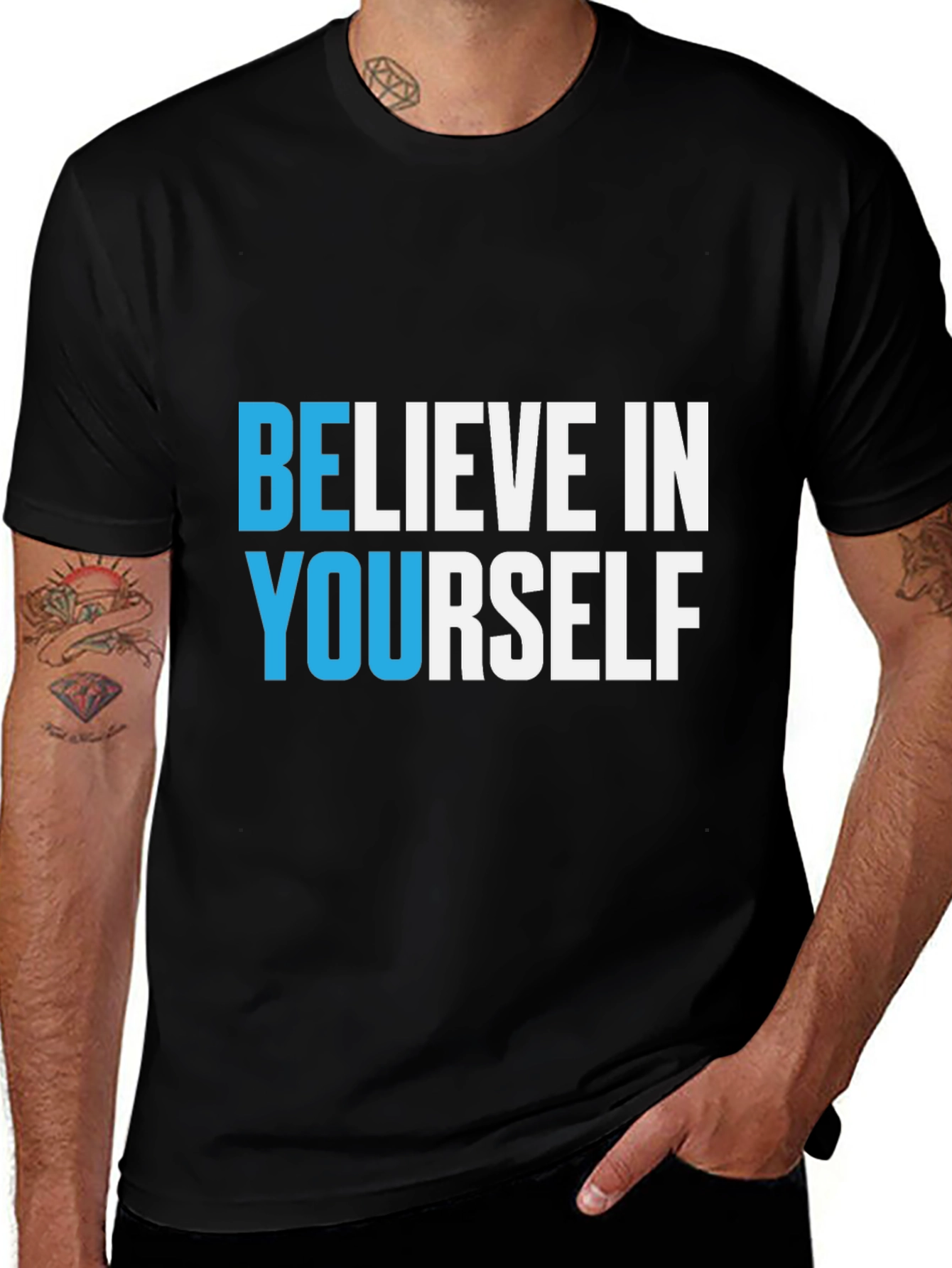 Variant 13 of Believe In Yourself Black T-Shirt