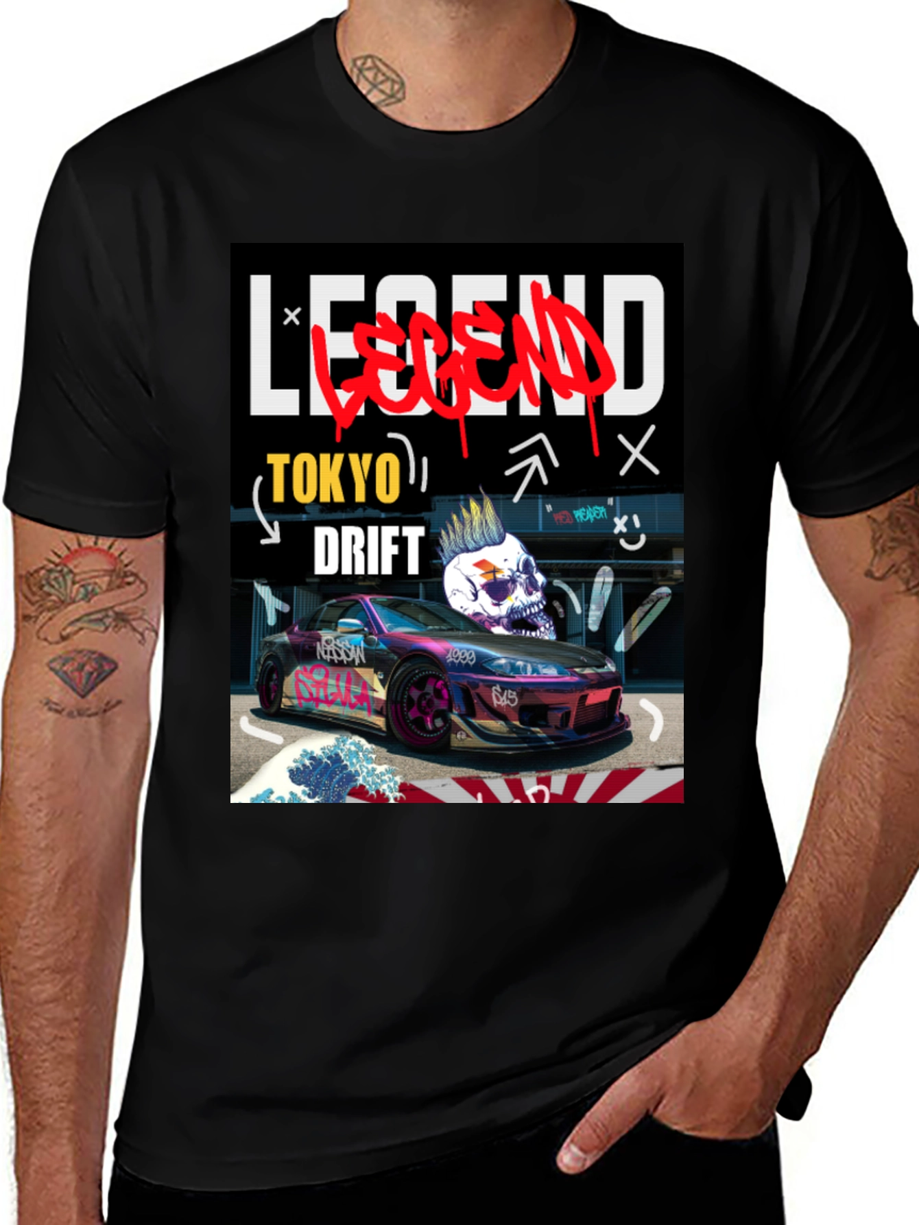 Tokyo Drift Legend Graphic Tee - Black