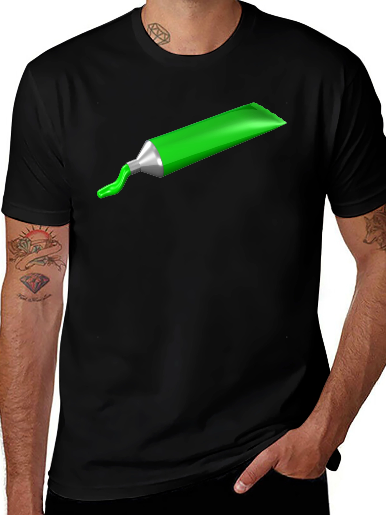 Variant 24 of Green Paint Tube Graphic Tee - Artistic Expression