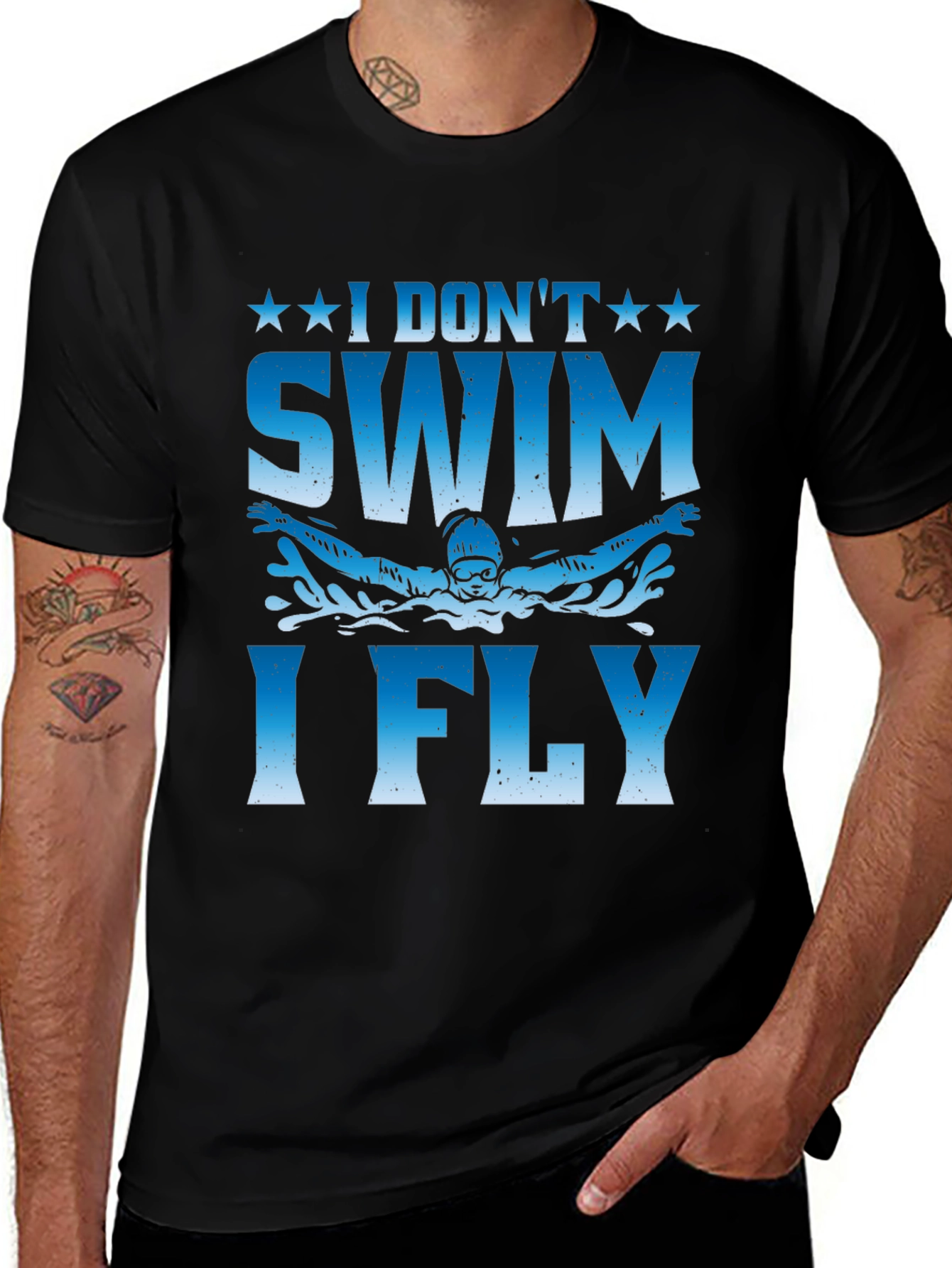 Variant 14 of Swimmer's T-Shirt - I Don't Swim, I Fly