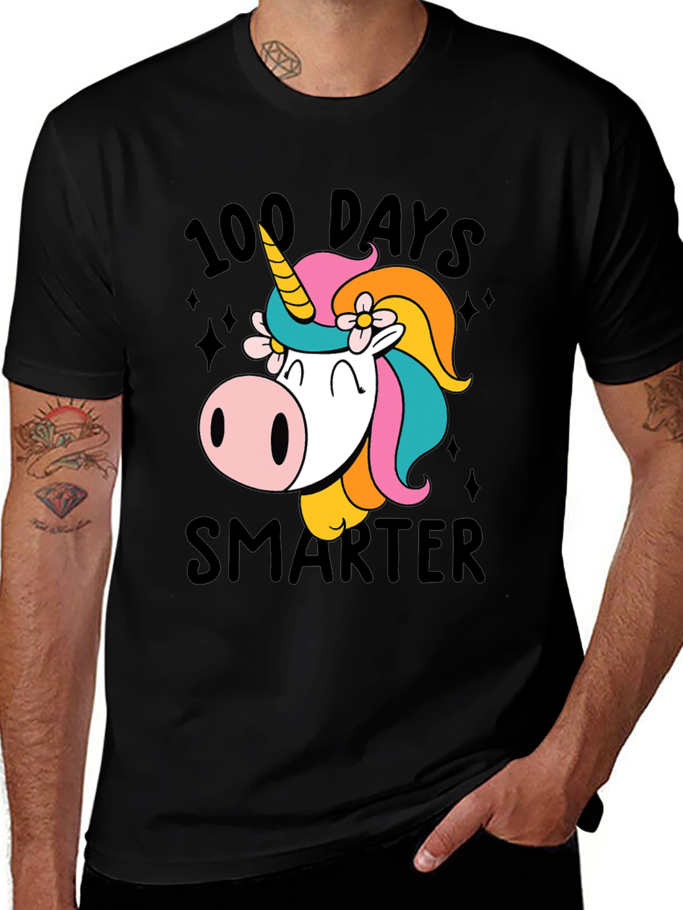 Variant 18 of 100 Days Smarter Unicorn T-Shirt
