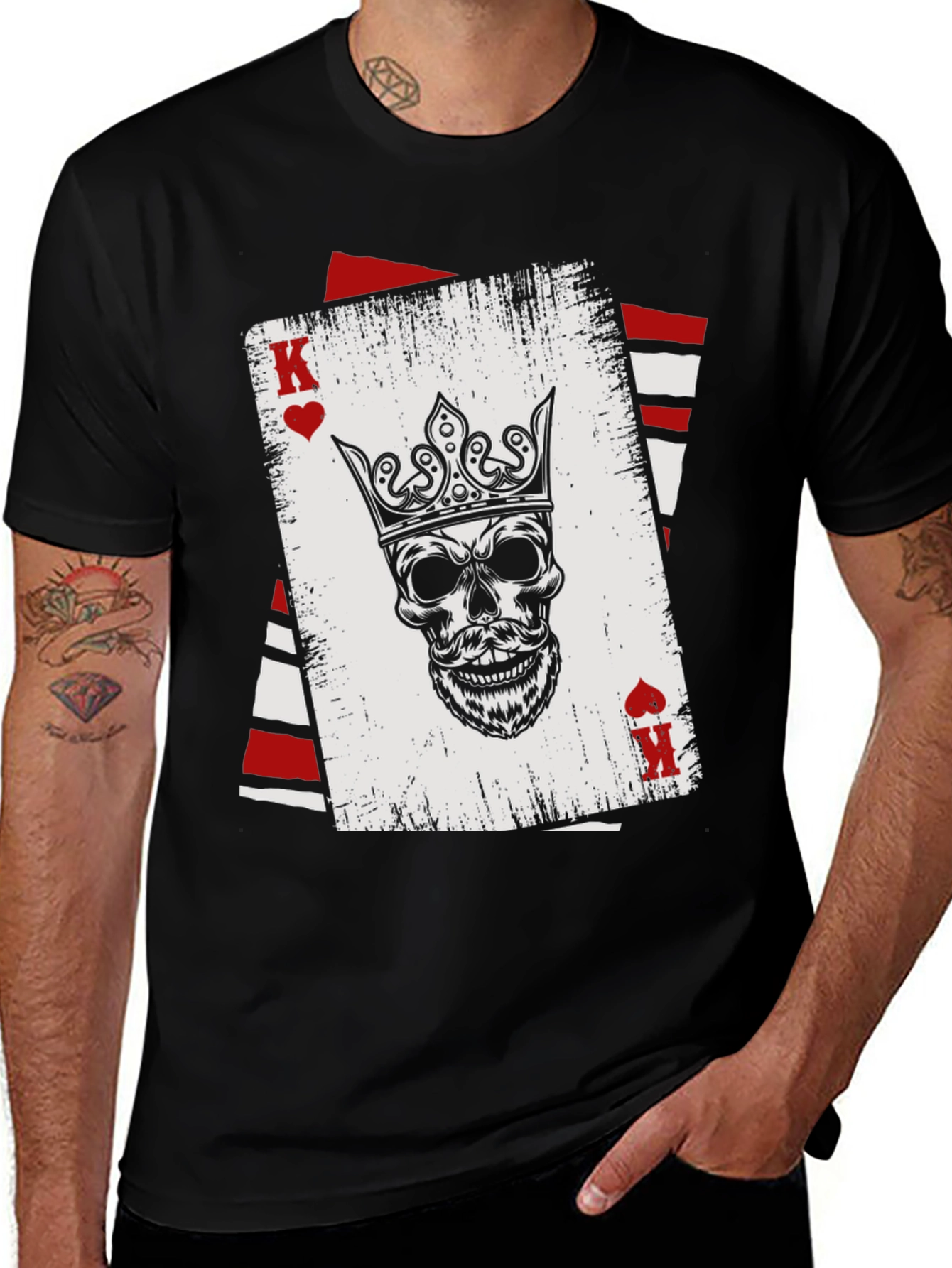 Variant 4 of King Skull T-Shirt - Poker Card Graphic Tee