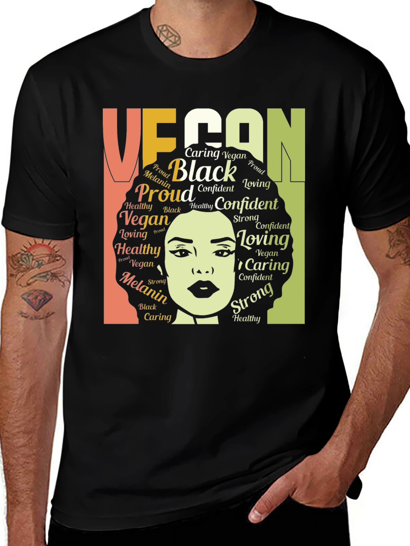 Black Vegan Black Melanin Proud T-Shirt main image