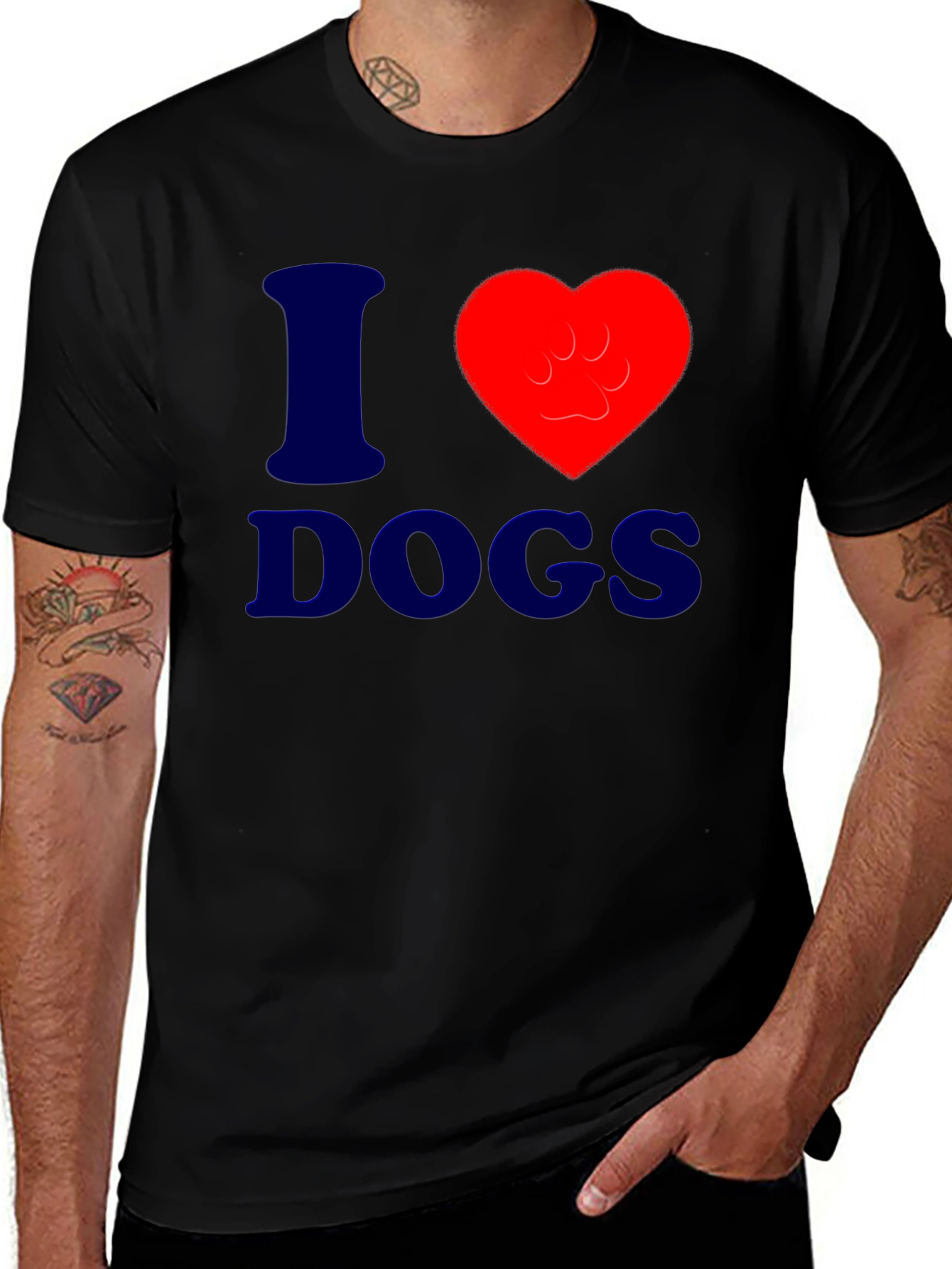 Variant 13 of I Heart Dogs Graphic T-Shirt - Comfortable Everyday Wear