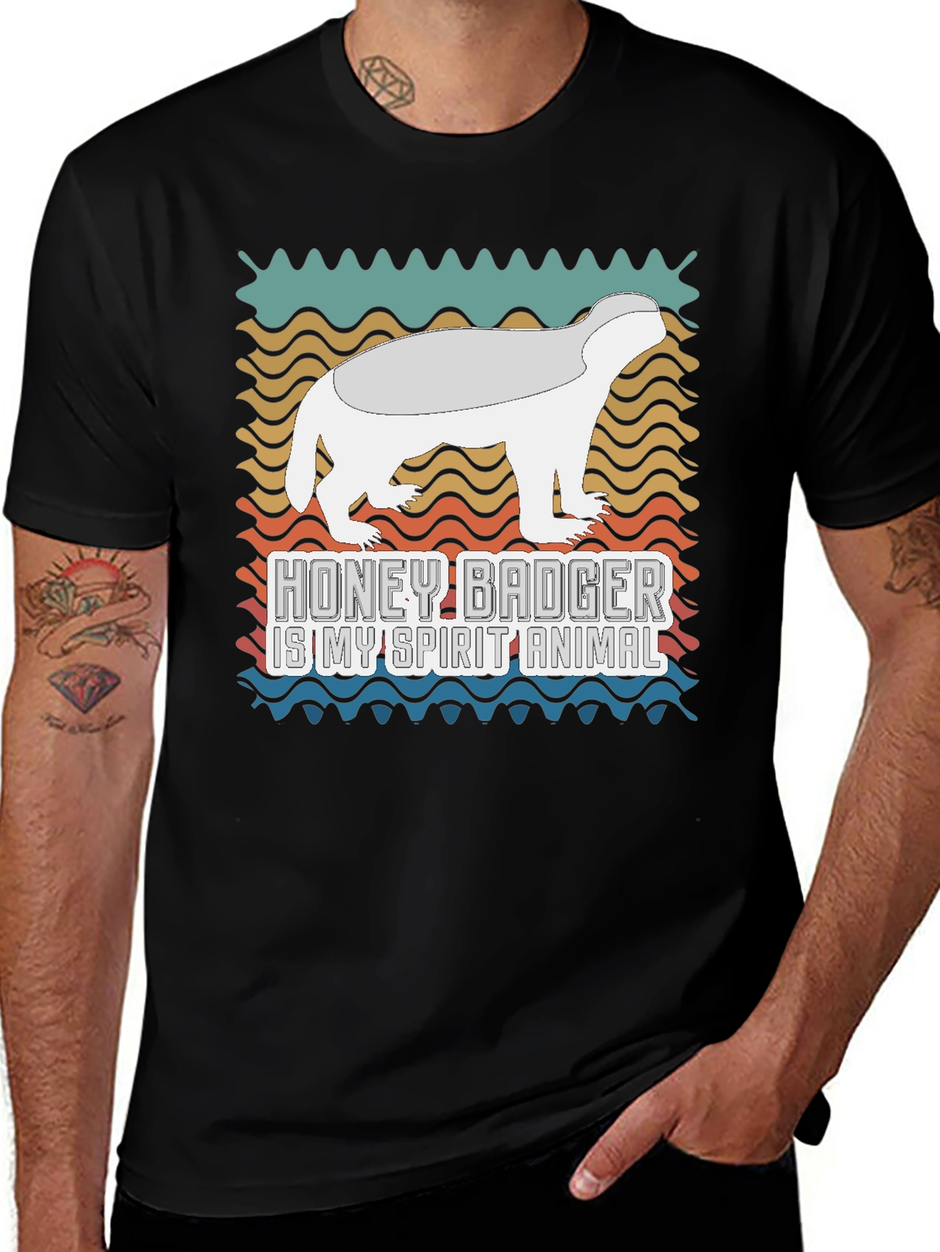 Variant 13 of Honey Badger Spirit Animal Graphic Tee