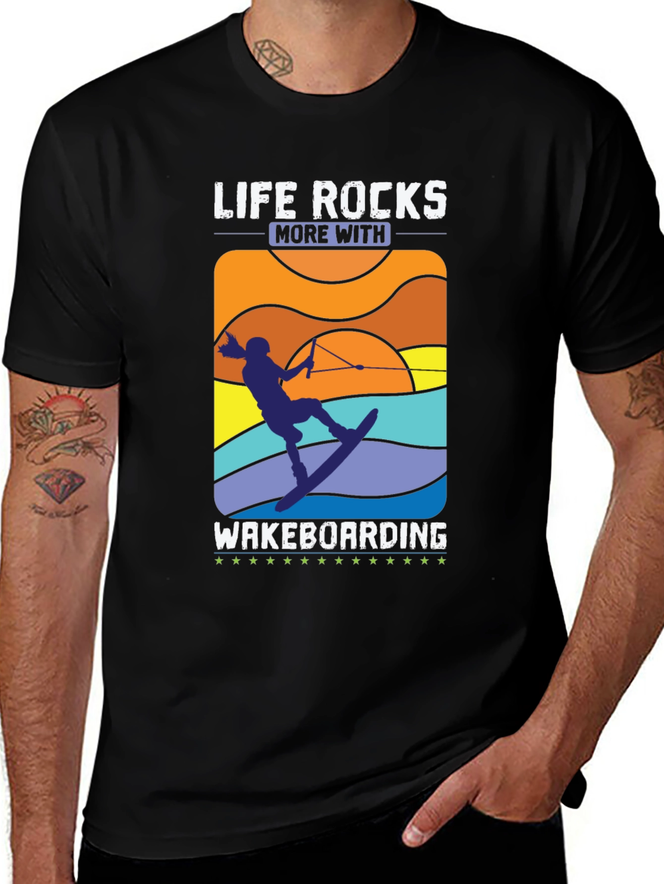 Variant 17 of Life Rocks Wakeboarding T-Shirt
