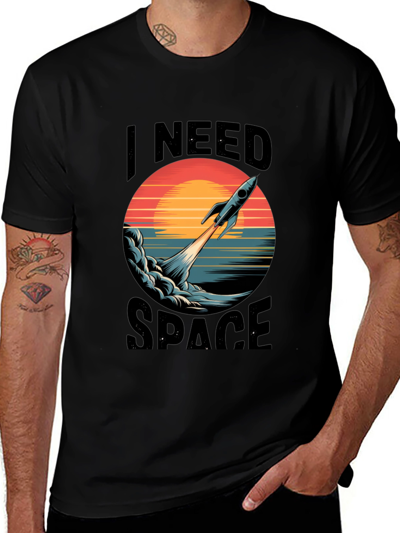 Variant 7 of I Need Space T-Shirt - Rocket Graphic Tee