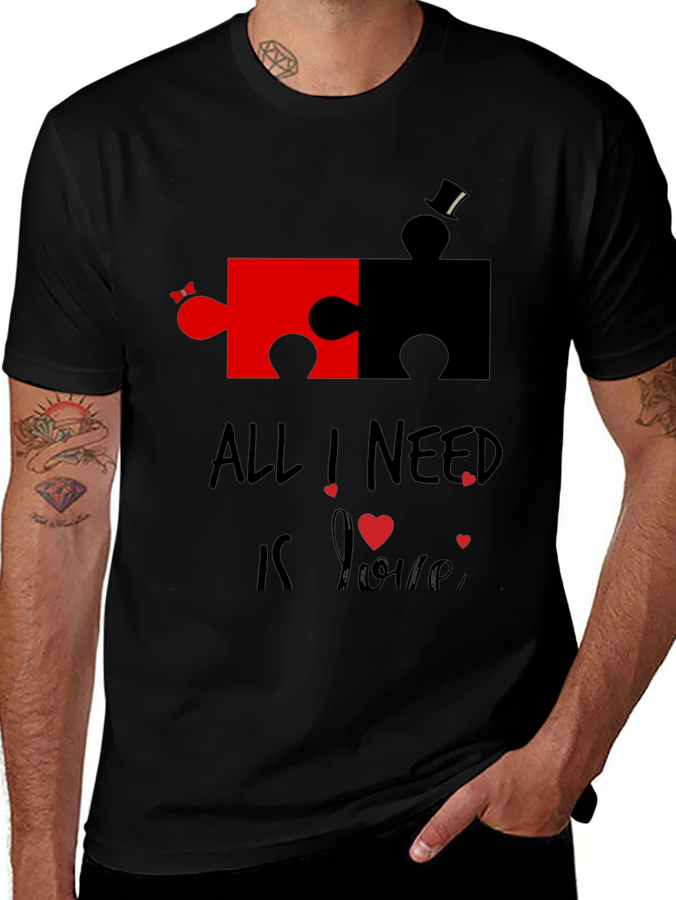 All I Need is Love Puzzle Piece Graphic Tee