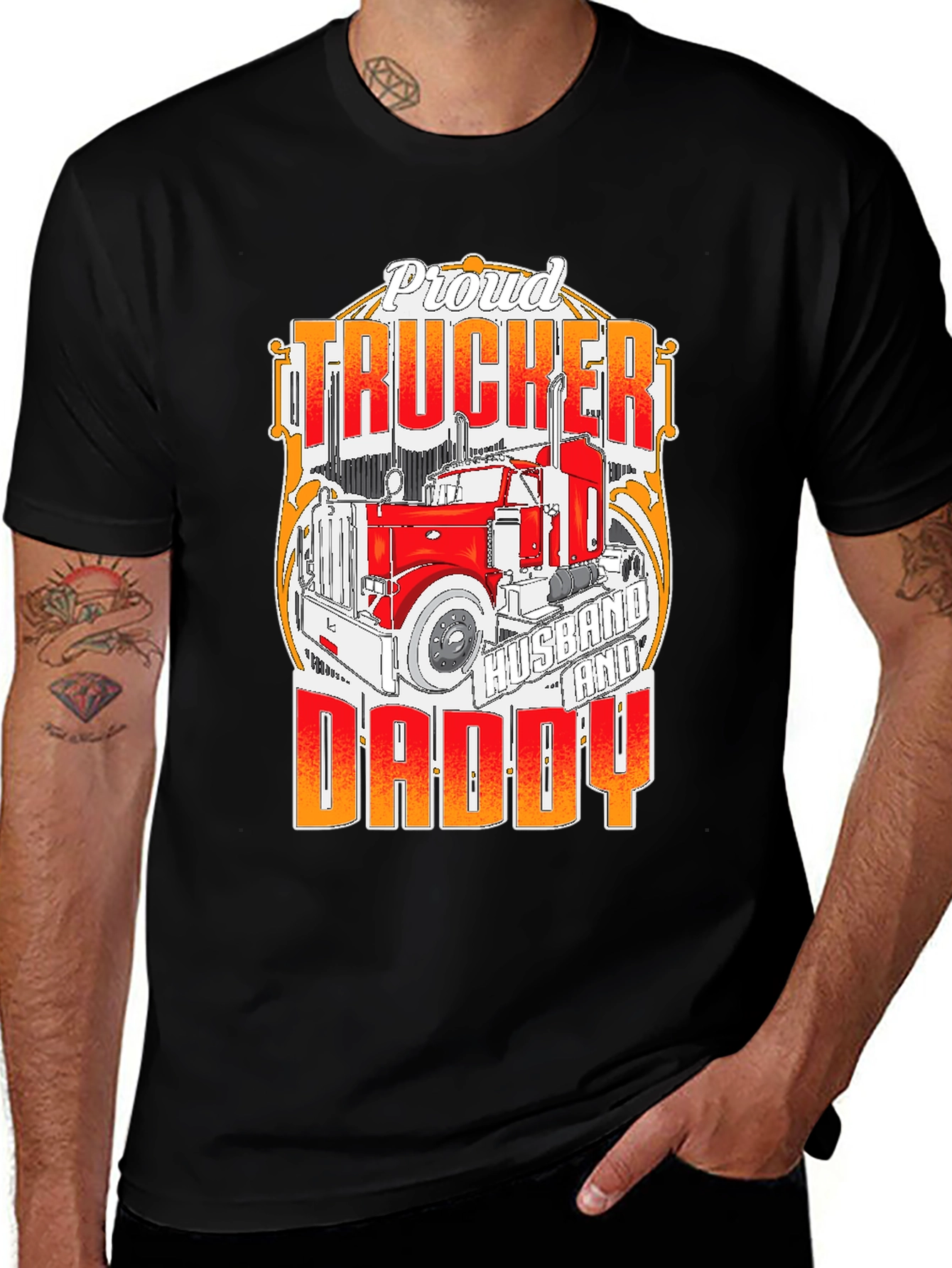 Variant 29 of Proud Trucker Husband and Daddy T-Shirt