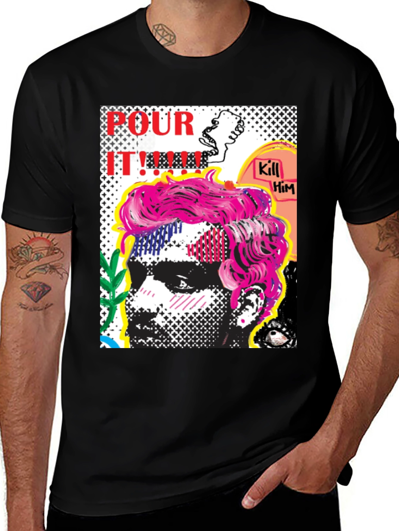 Variant 17 of Edgy Pop Art Graphic Print Men's T-Shirt