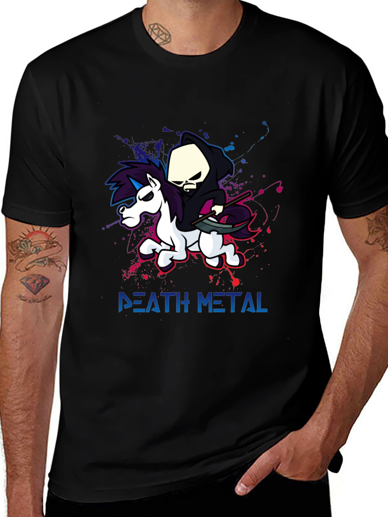Variant 17 of Death Metal Unicorn T-Shirt - Black