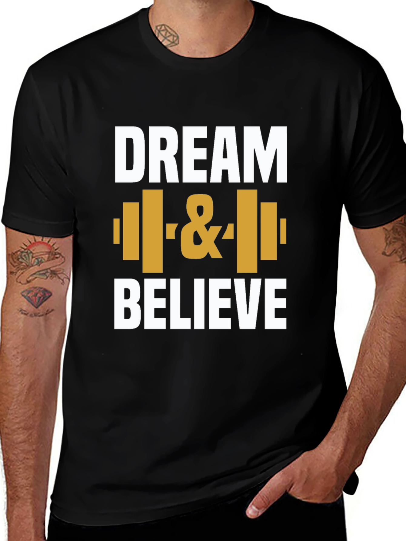 Variant 11 of Dream & Believe Graphic Tee - Fitness Motivation Shirt