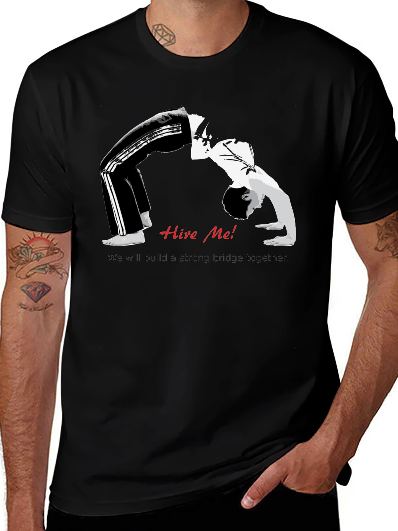 Variant 12 of Hire Me Bridge Pose Graphic Tee