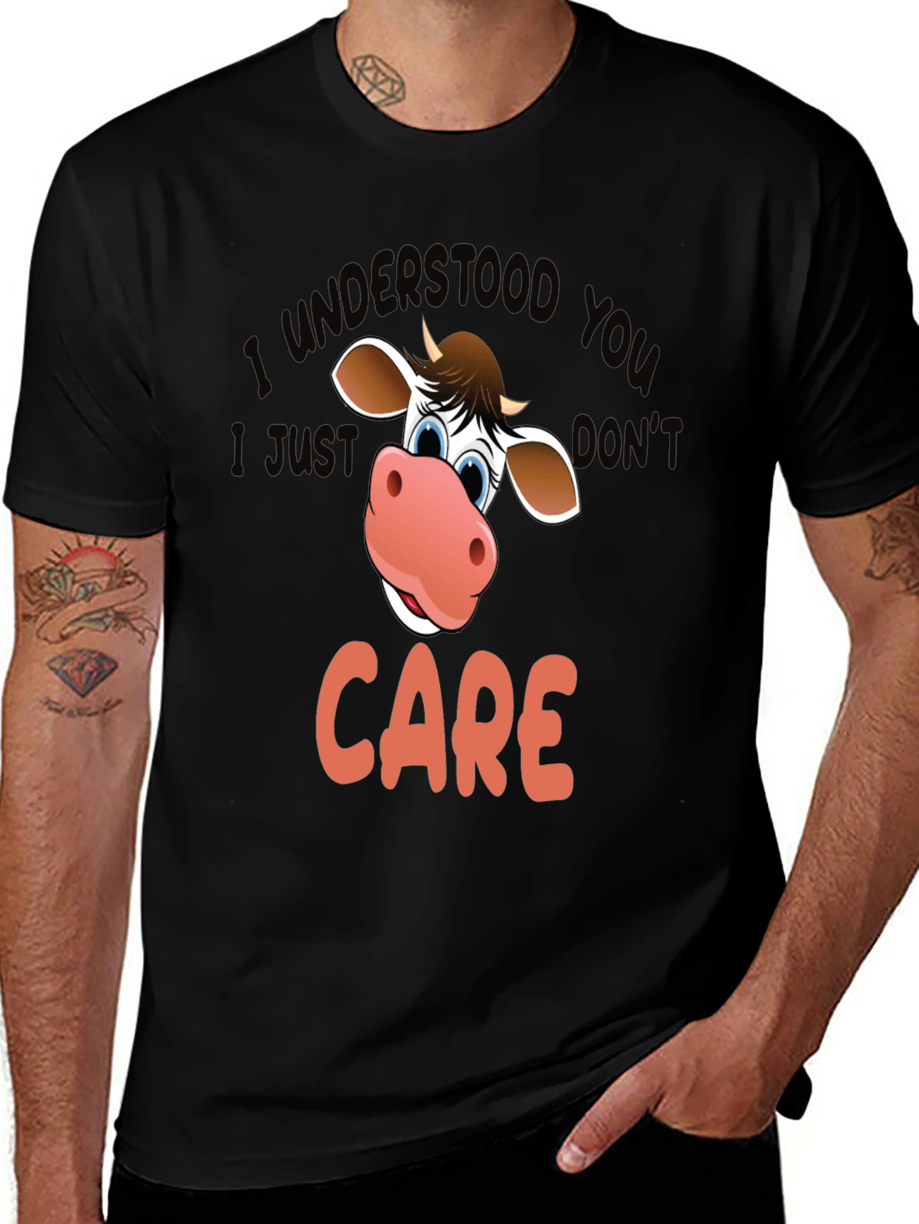 Variant 12 of Funny Cow Graphic T-Shirt - I Understood You, I Just Don't Care