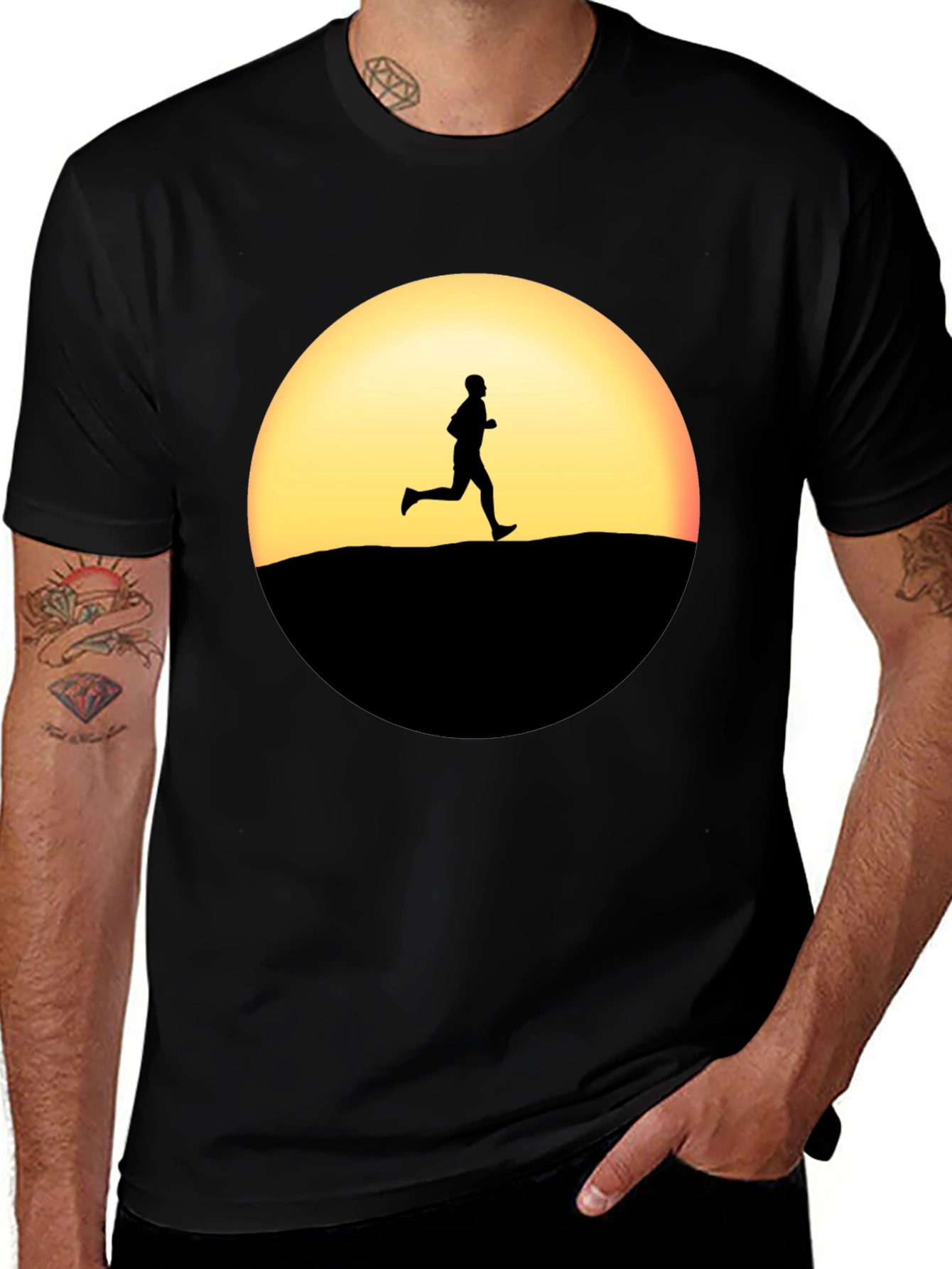 Variant 23 of Sunset Silhouette Running T-Shirt