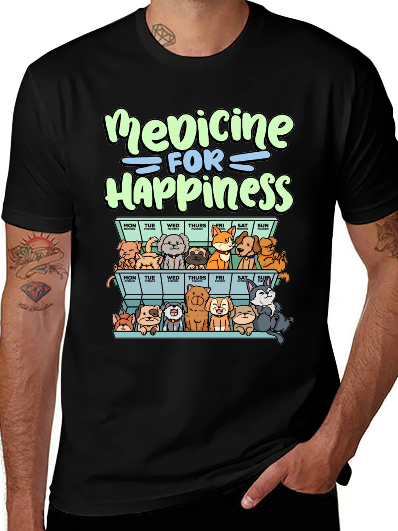 Variant 3 of Medicine for Happiness Dog Lover T-Shirt