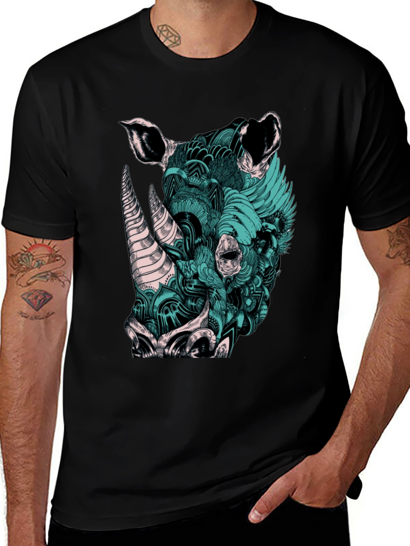 Variant 7 of Rhinoceros Graphic Print T-Shirt