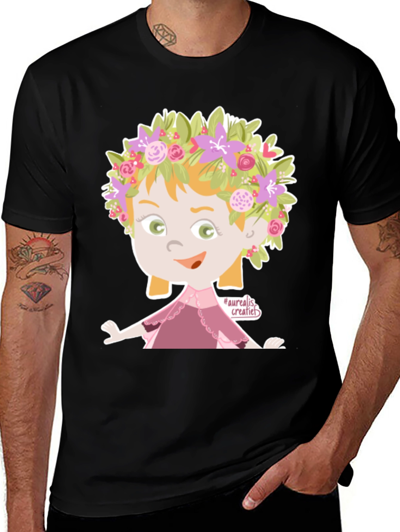 Variant 3 of Floral Fairy Graphic T-Shirt - Unique Design