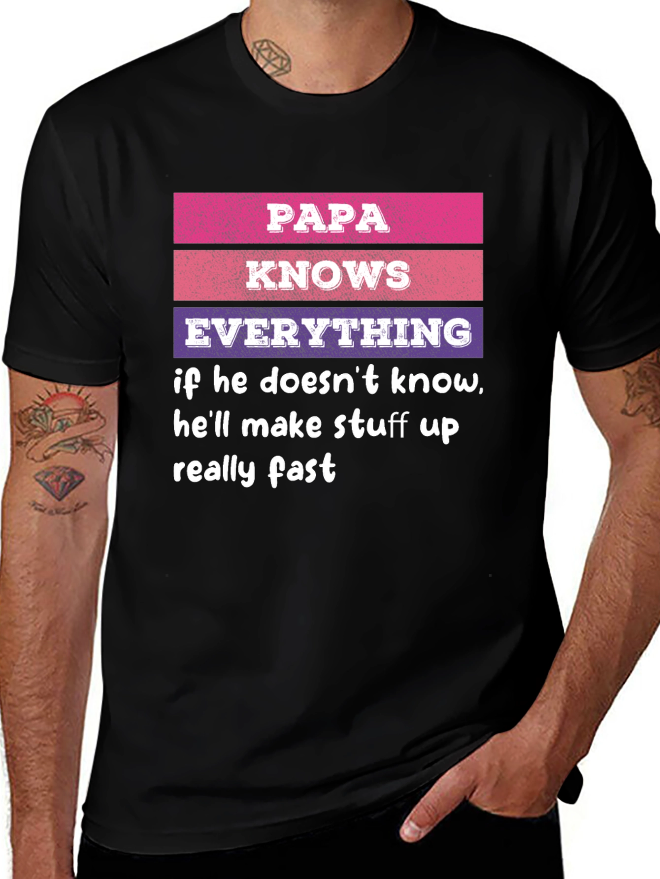 Variant 13 of Papa Knows Everything T-Shirt Novelty Dad Gift