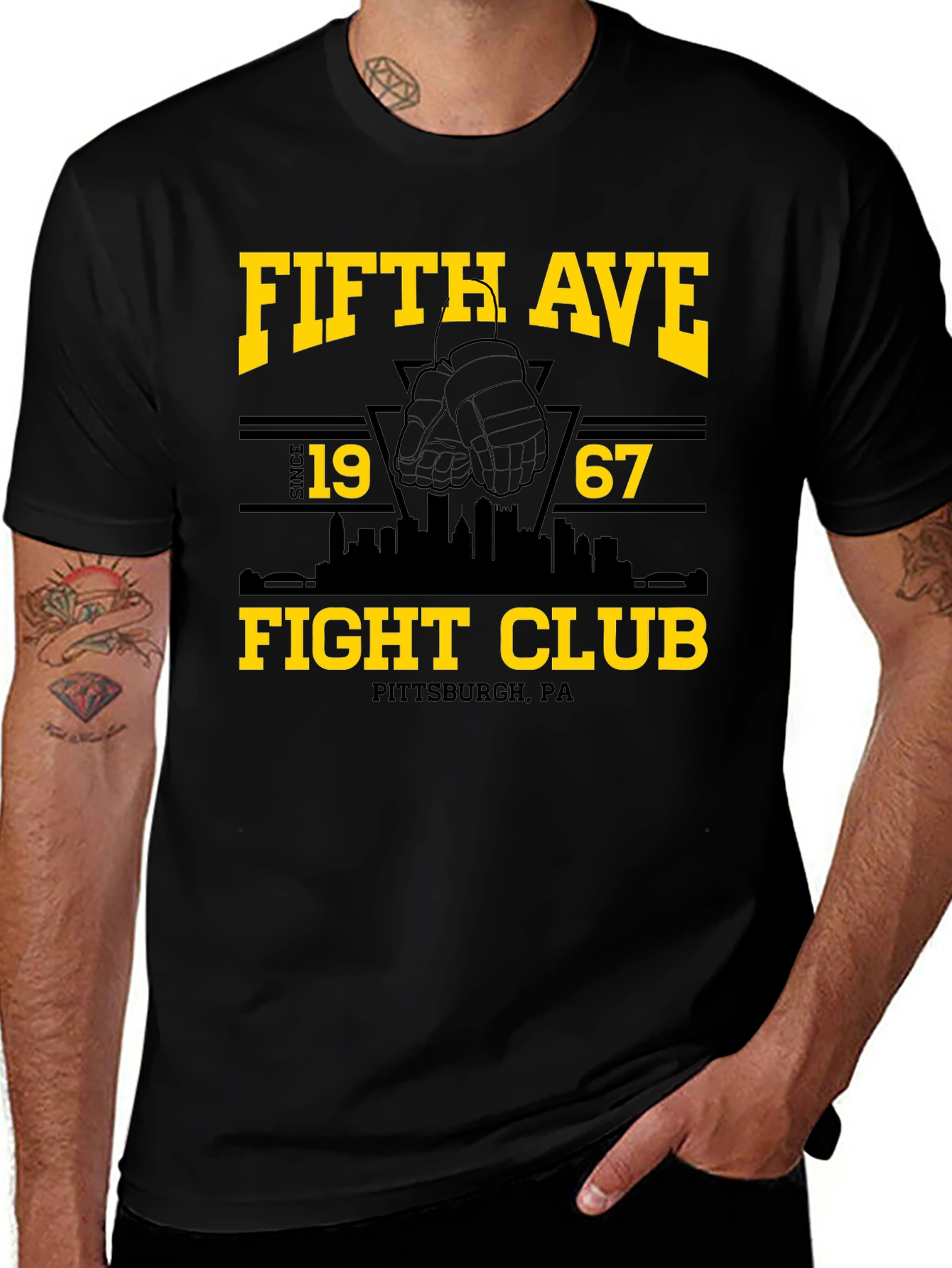 Fifth Ave Fight Club Black Graphic T-Shirt