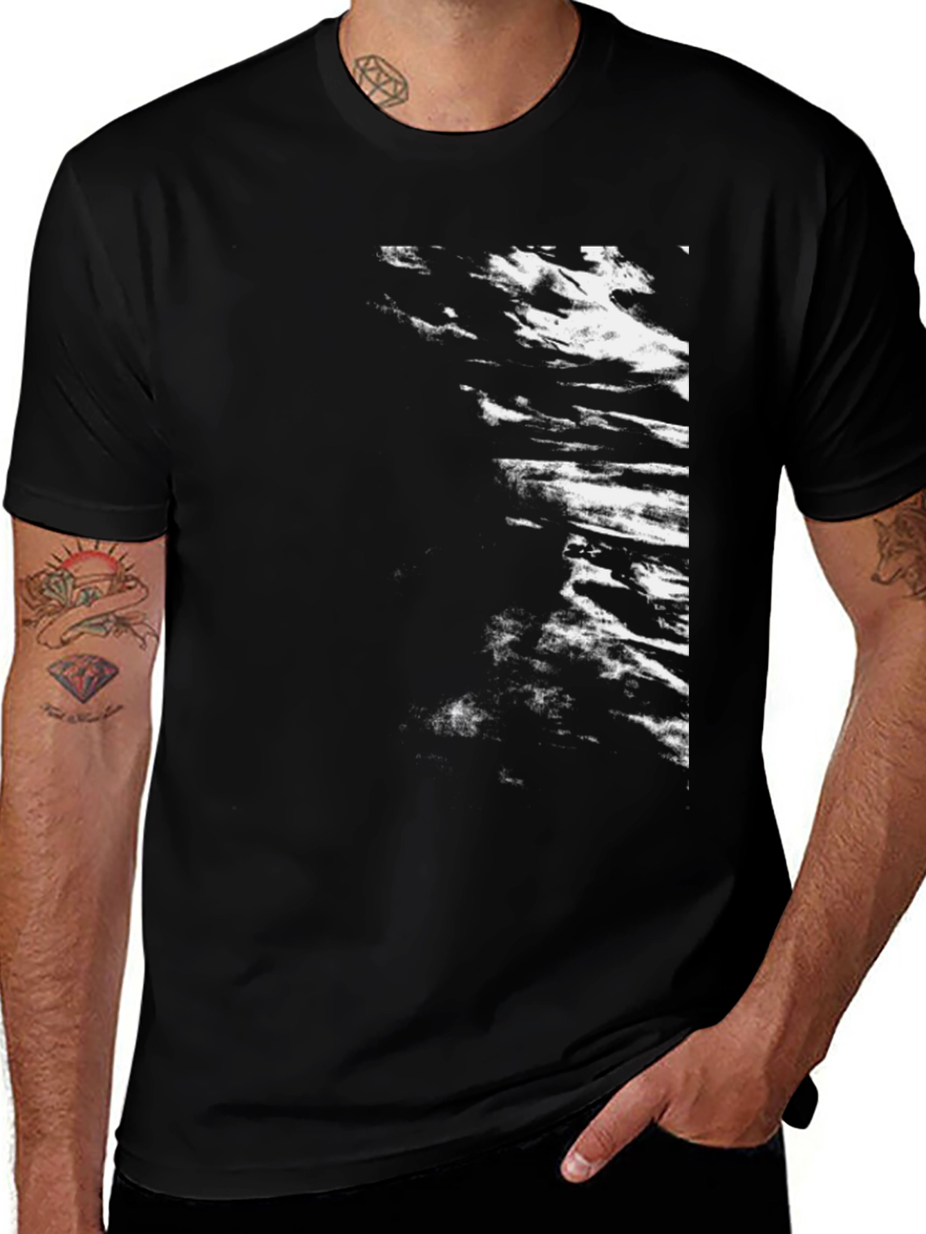 Variant 9 of Abstract Print Black T-Shirt