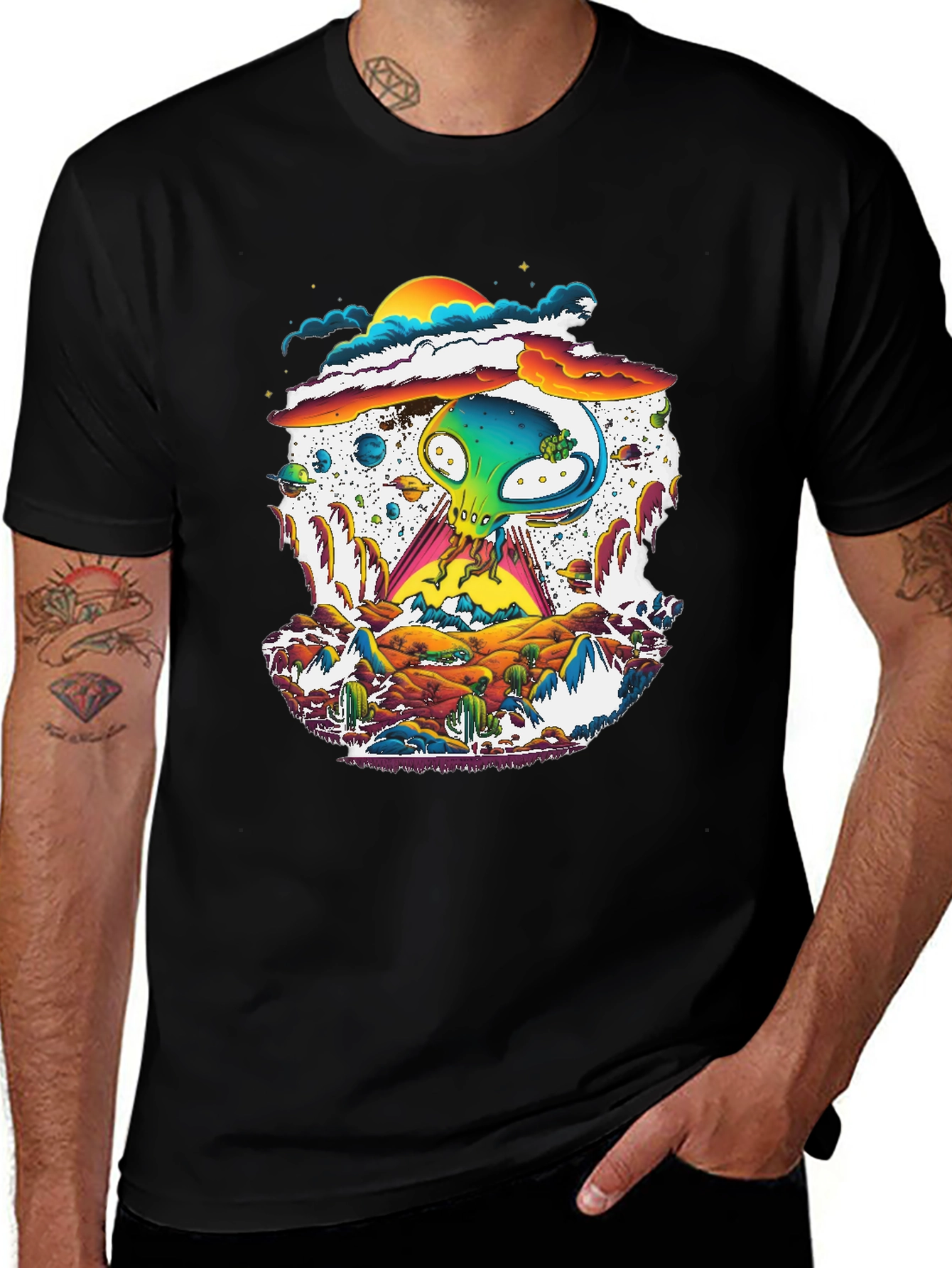 Variant 28 of Alien Desert T-Shirt - UFO Graphic Tee