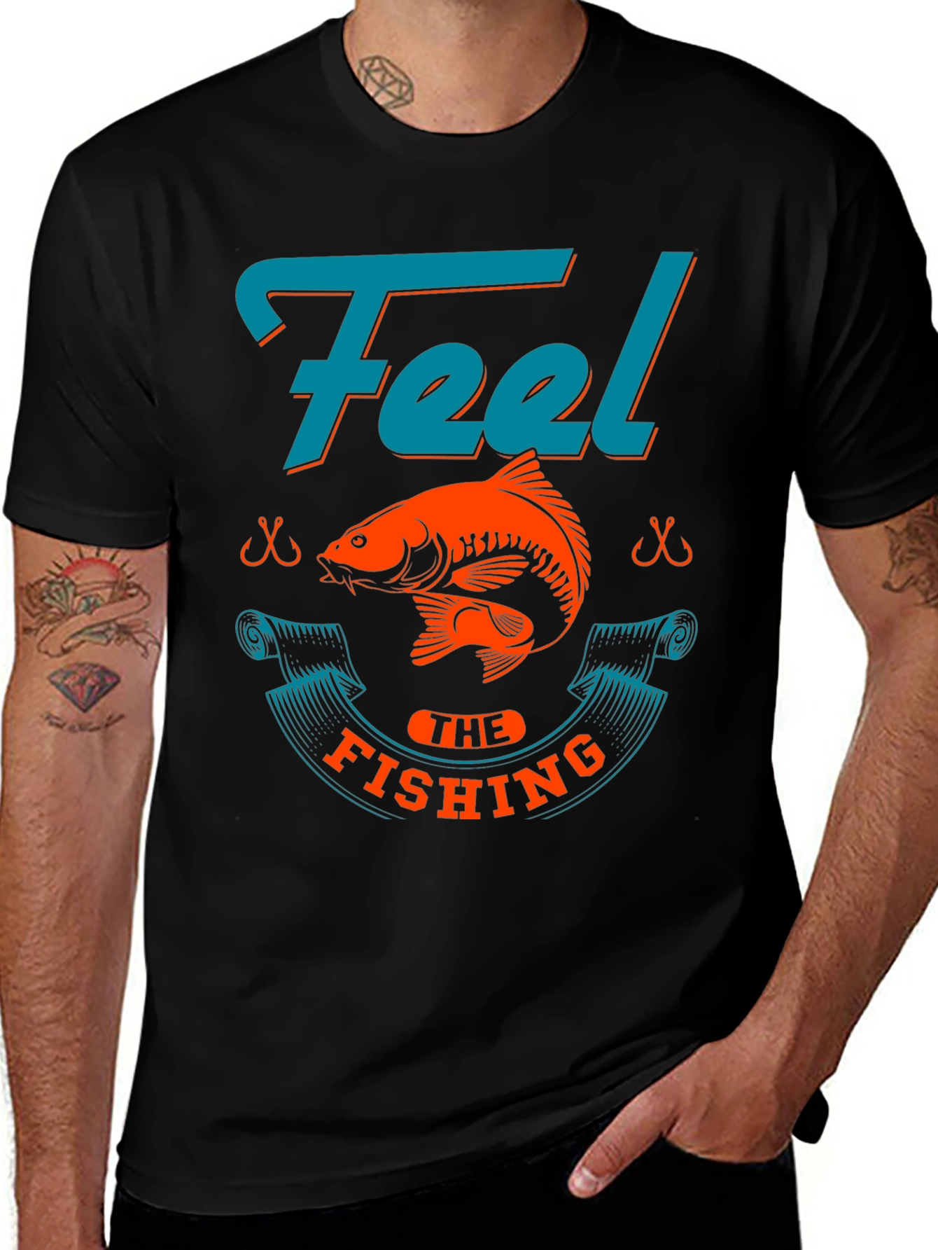 Variant 7 of Feel The Fishing T-Shirt - Angler's Tee