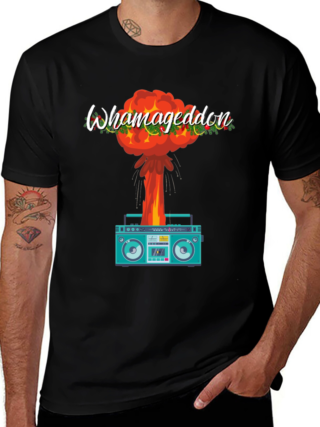 Whamageddon Boombox Christmas Explosion Tee