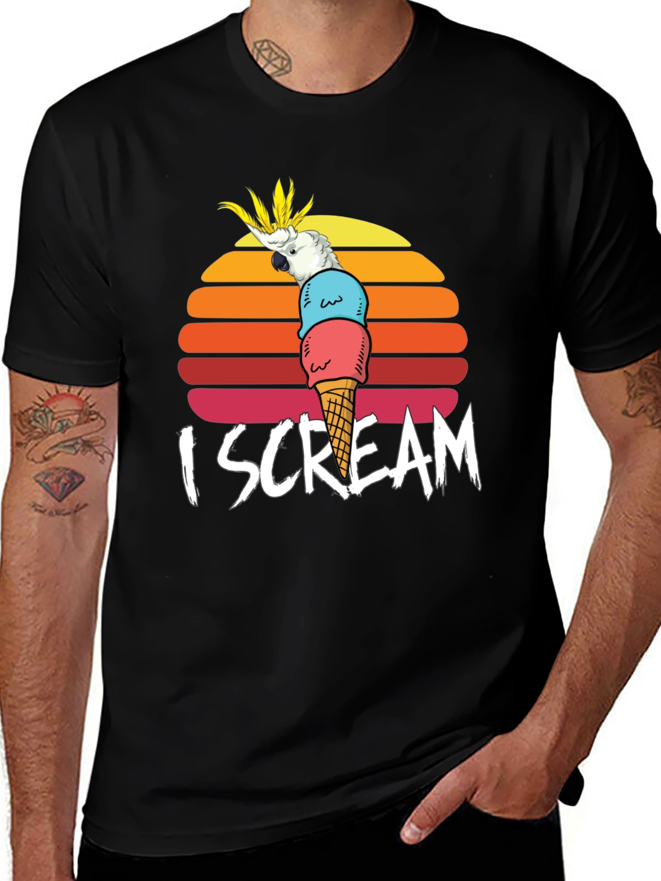 Variant 9 of I Scream Parrot Graphic Tee