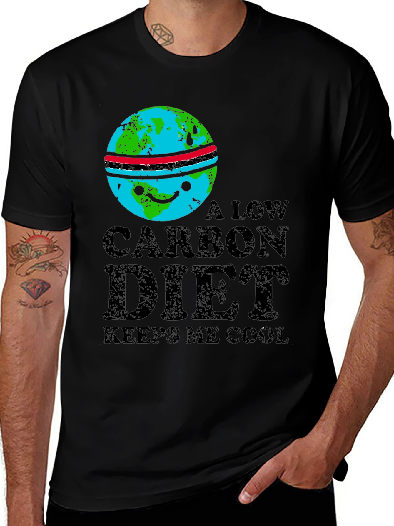 Variant 23 of Low Carbon Diet Earth Graphic T-Shirt