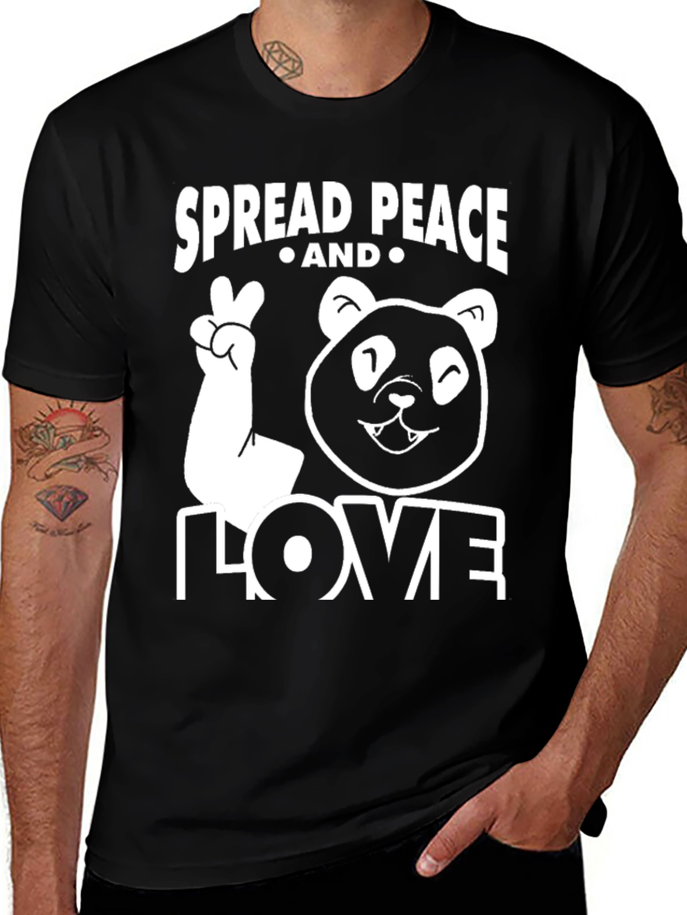 Variant 12 of Spread Peace and Love Panda T-Shirt