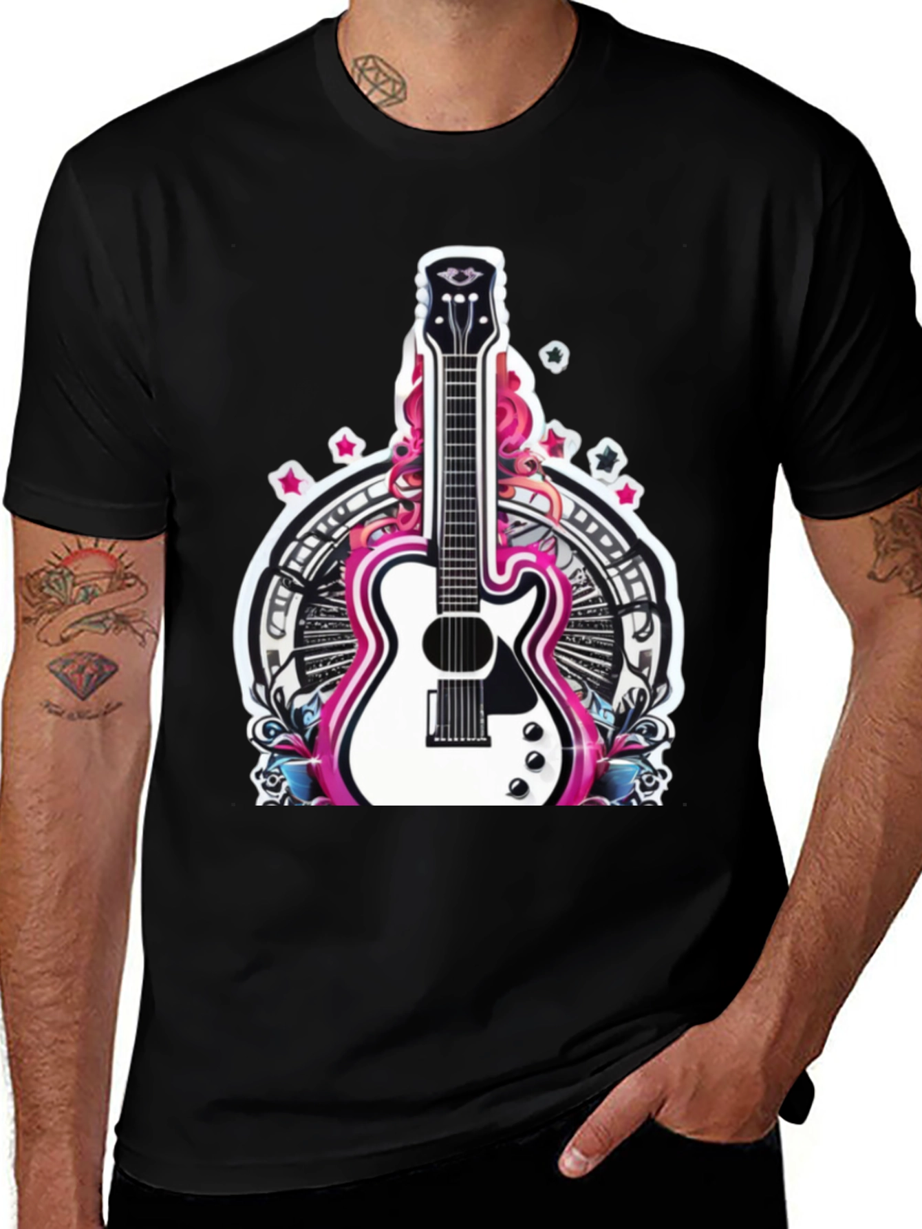 Variant 12 of Guitar Graphic Tee - Rocker Style