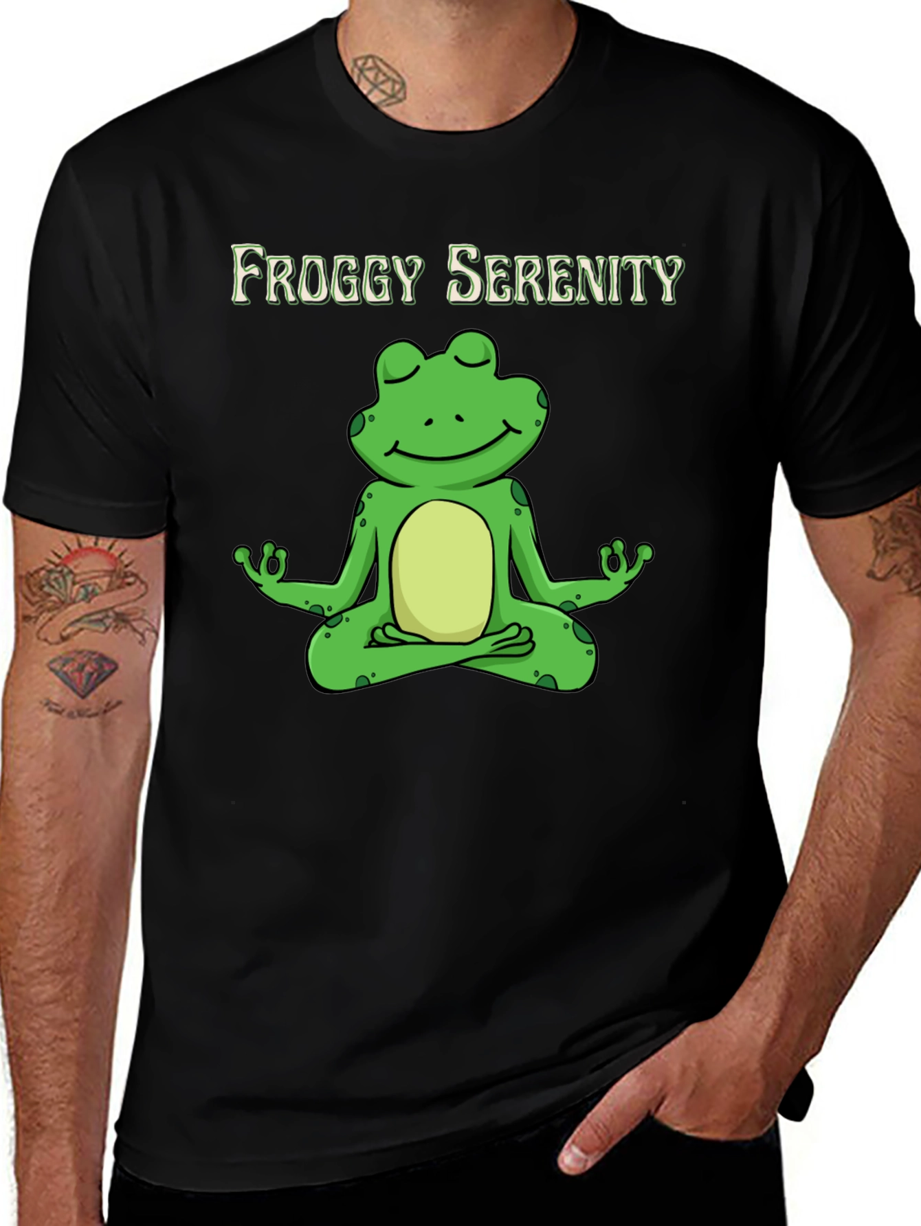 Variant 11 of Froggy Serenity Meditation T-Shirt - Relax & Unwind