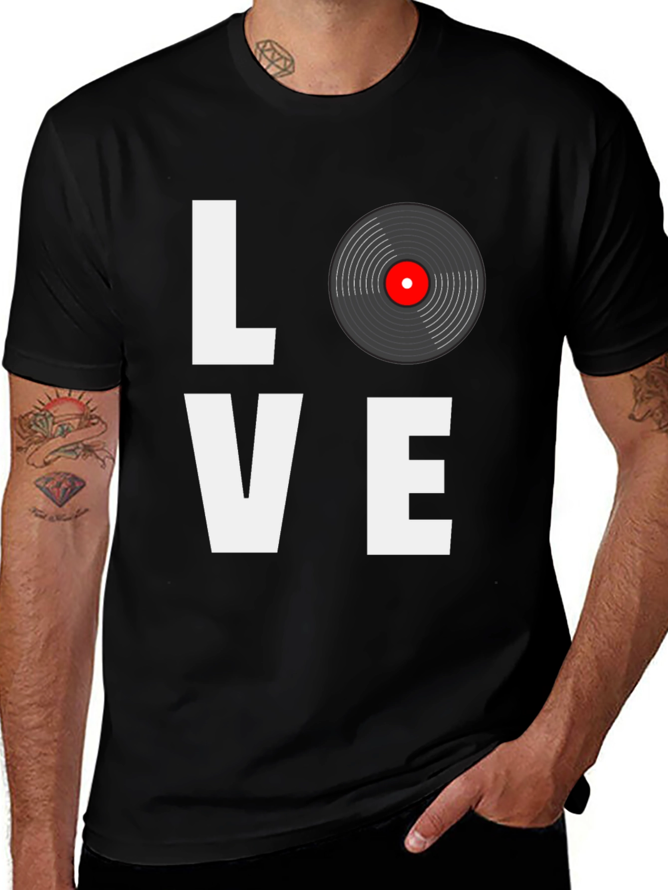 Variant 29 of Love Vinyl Record Black T-Shirt 