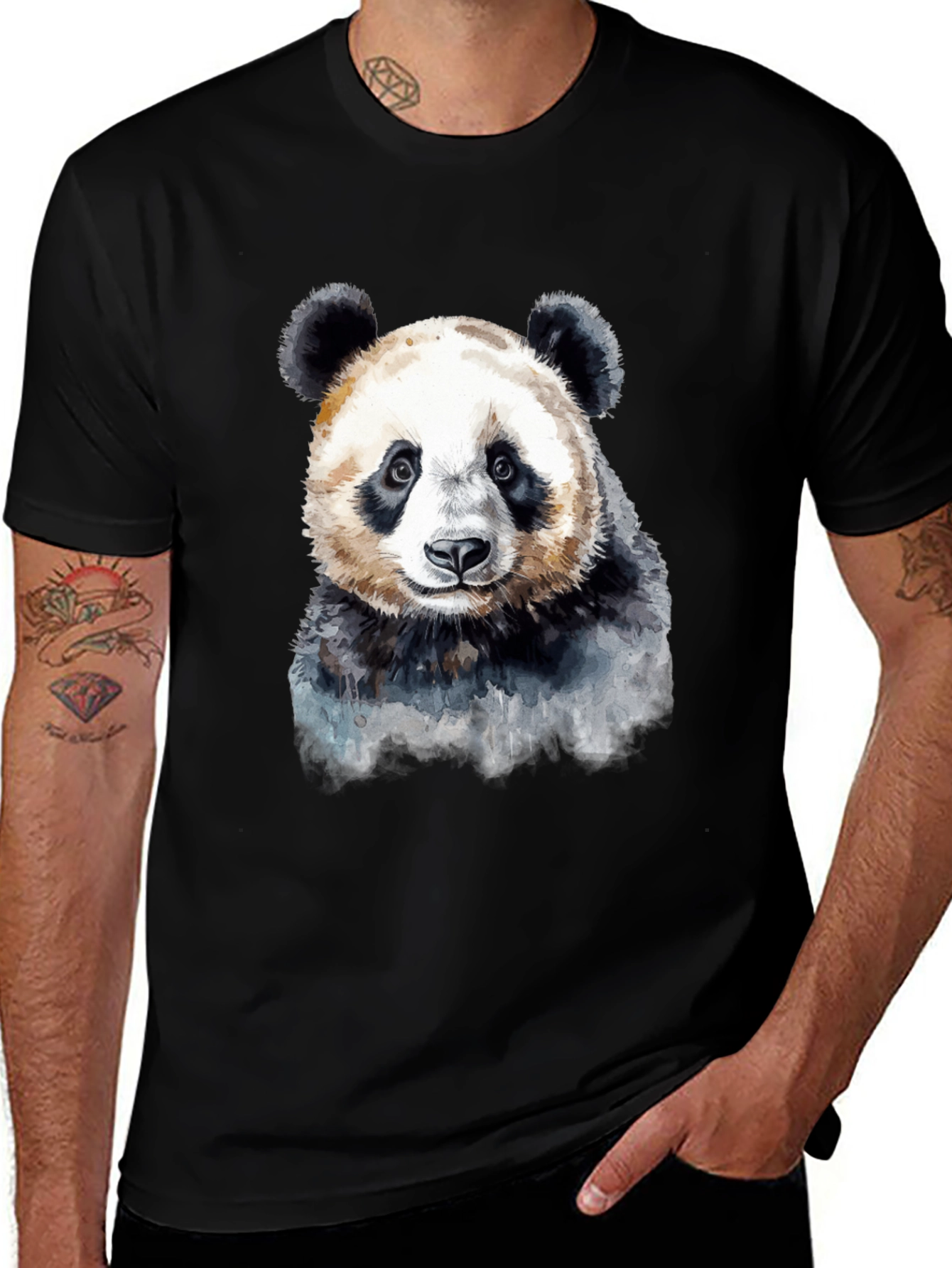 Variant 5 of Watercolor Panda T-Shirt - Soft Cotton Blend