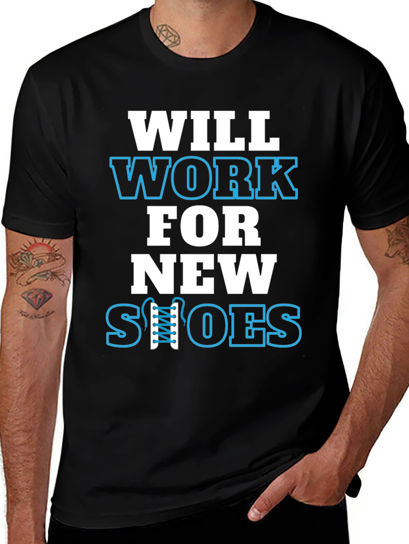 Variant 28 of Will Work For New Shoes Graphic T-Shirt