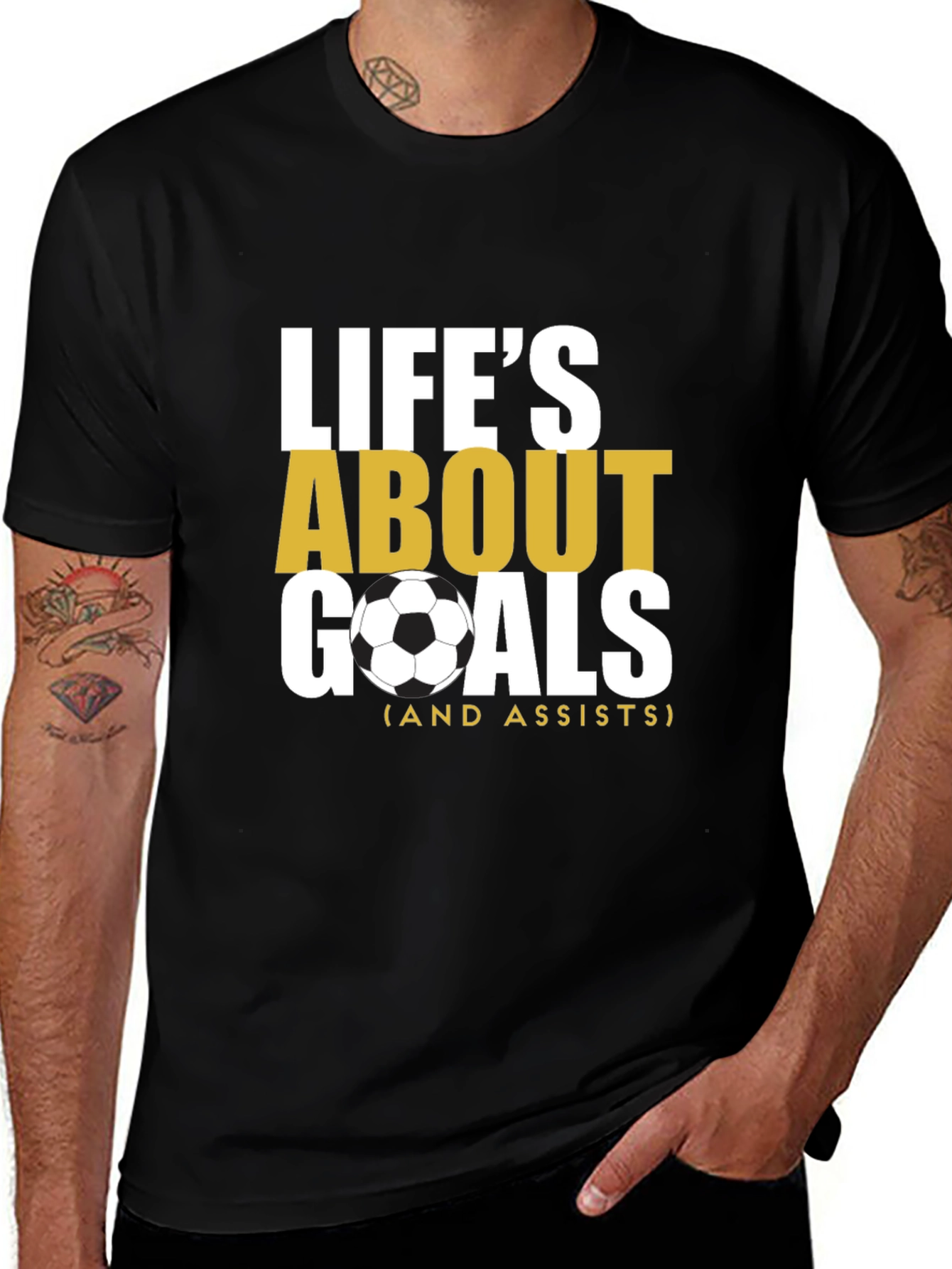 Variant 27 of Life's About Goals Soccer T-Shirt