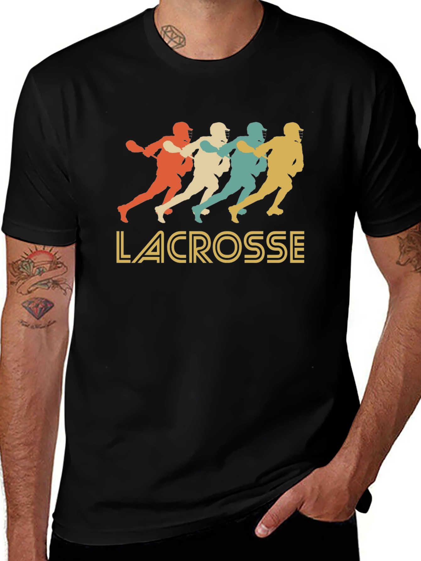 Variant 15 of Lacrosse Player T-Shirt - Retro Graphic Tee for Sports Fans