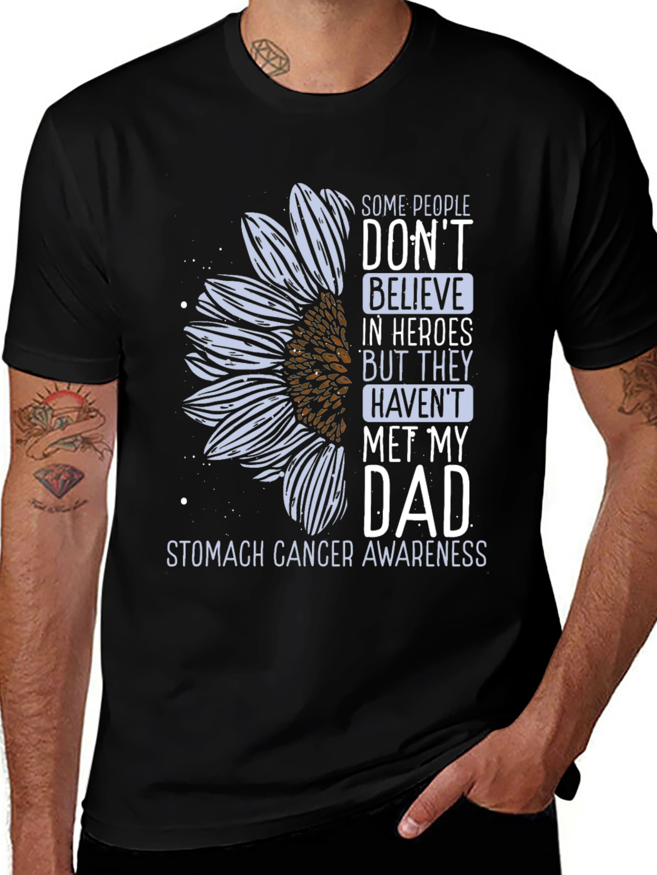 Variant 25 of Stomach Cancer Awareness Sunflower T-Shirt