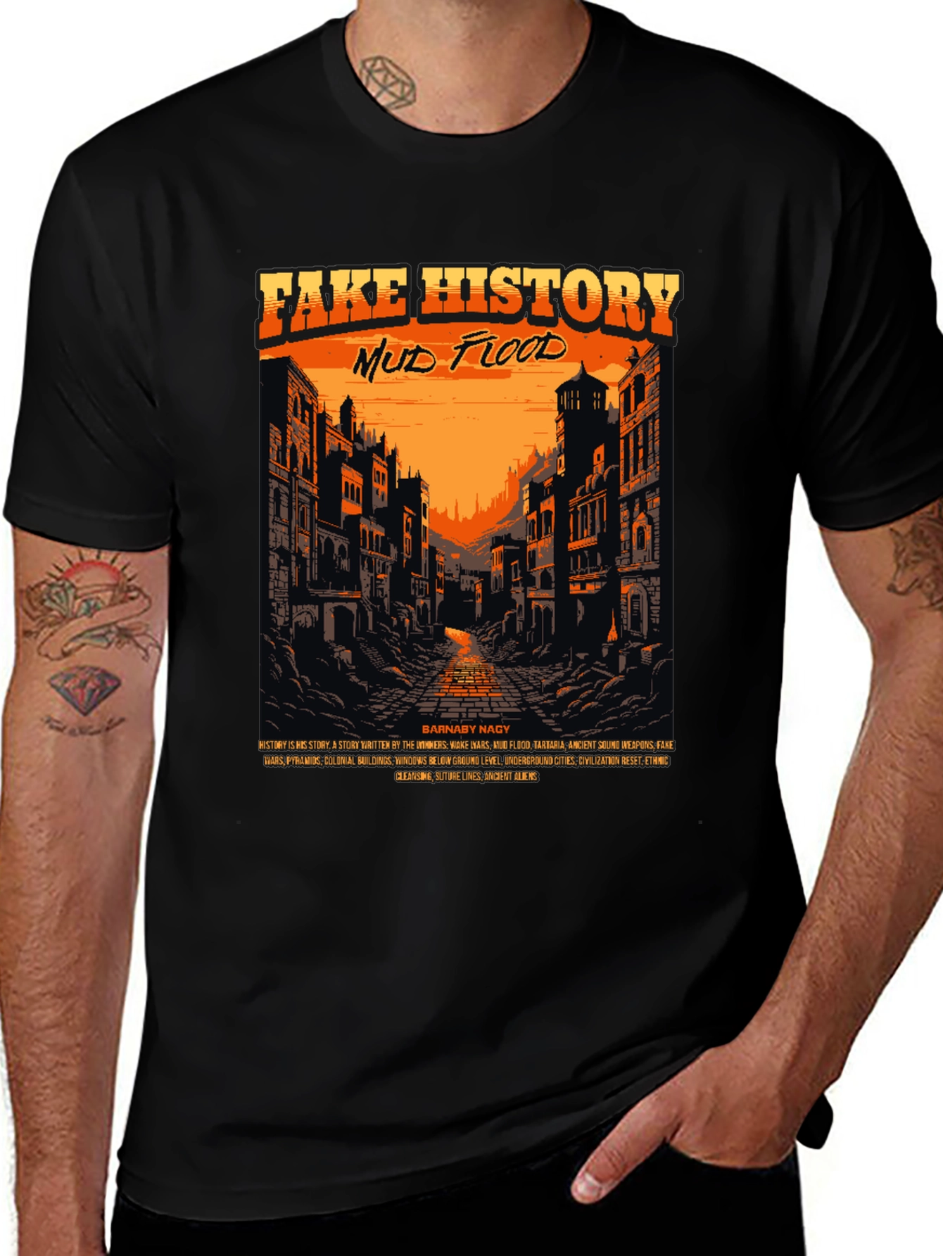 Variant 4 of Fake History Mud Flood Graphic Tee
