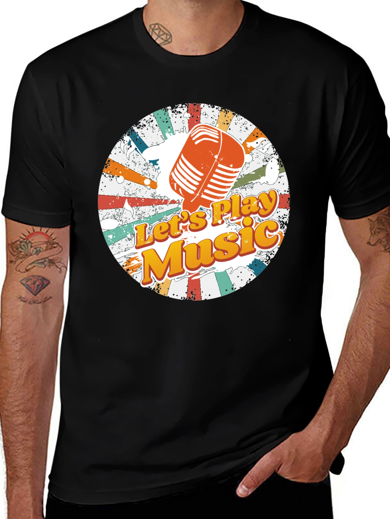 Variant 14 of Retro Music T-Shirt: Let's Play Music Tee