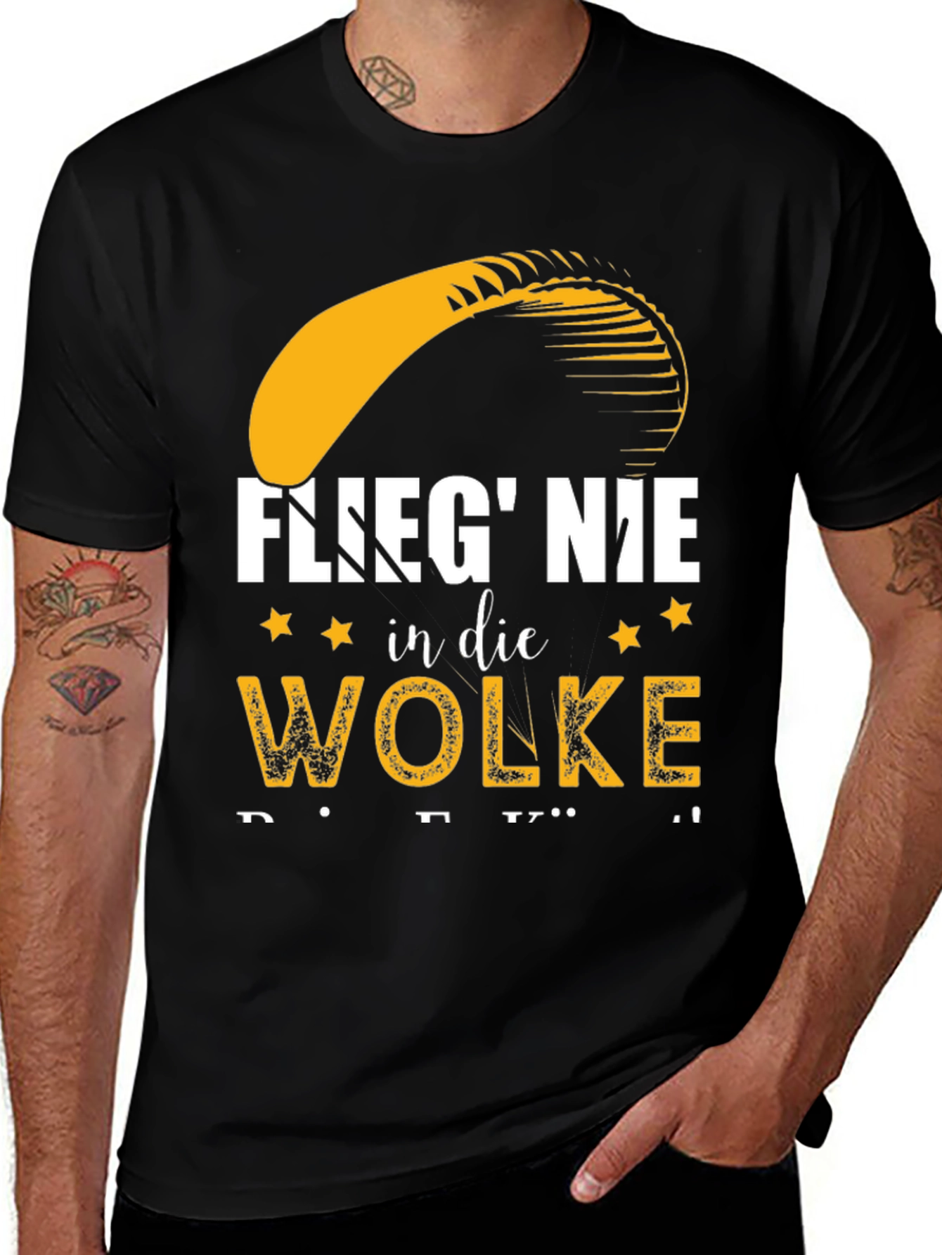 Variant 28 of Flieg' Nie in die Wolke T-Shirt - Paragliding Gift