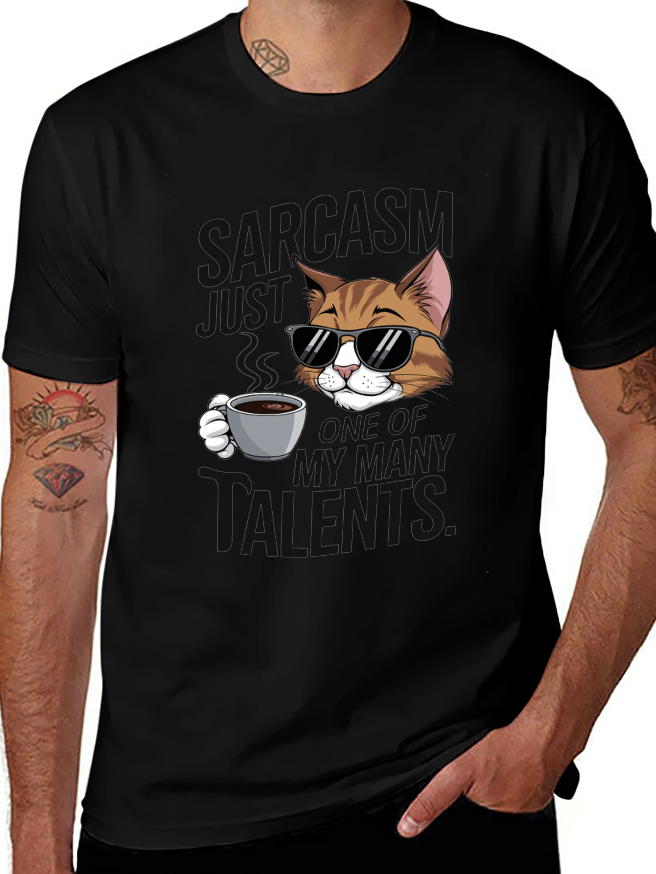 Variant 16 of Sarcasm Cat Graphic T-Shirt