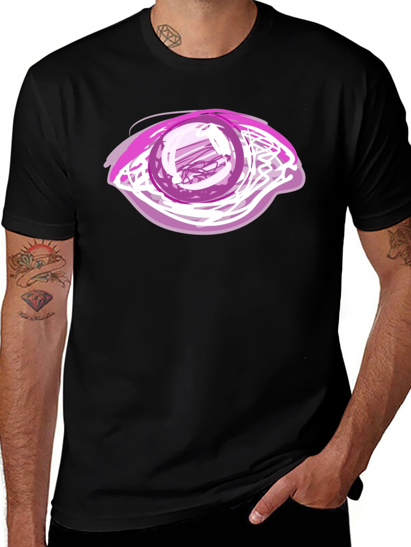 Variant 17 of Eye Graphic Black T-Shirt - Bold Artistic Design