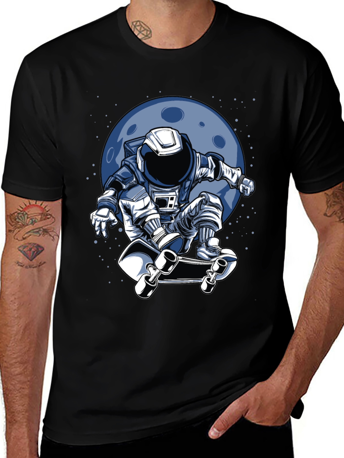 Variant 25 of Skateboarding Astronaut T-Shirt - Space Design