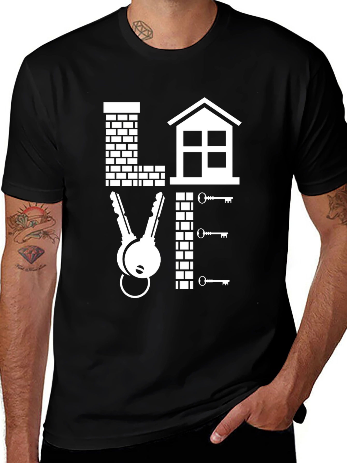 Variant 17 of Realtor Love T-Shirt: House Keys Graphic Tee