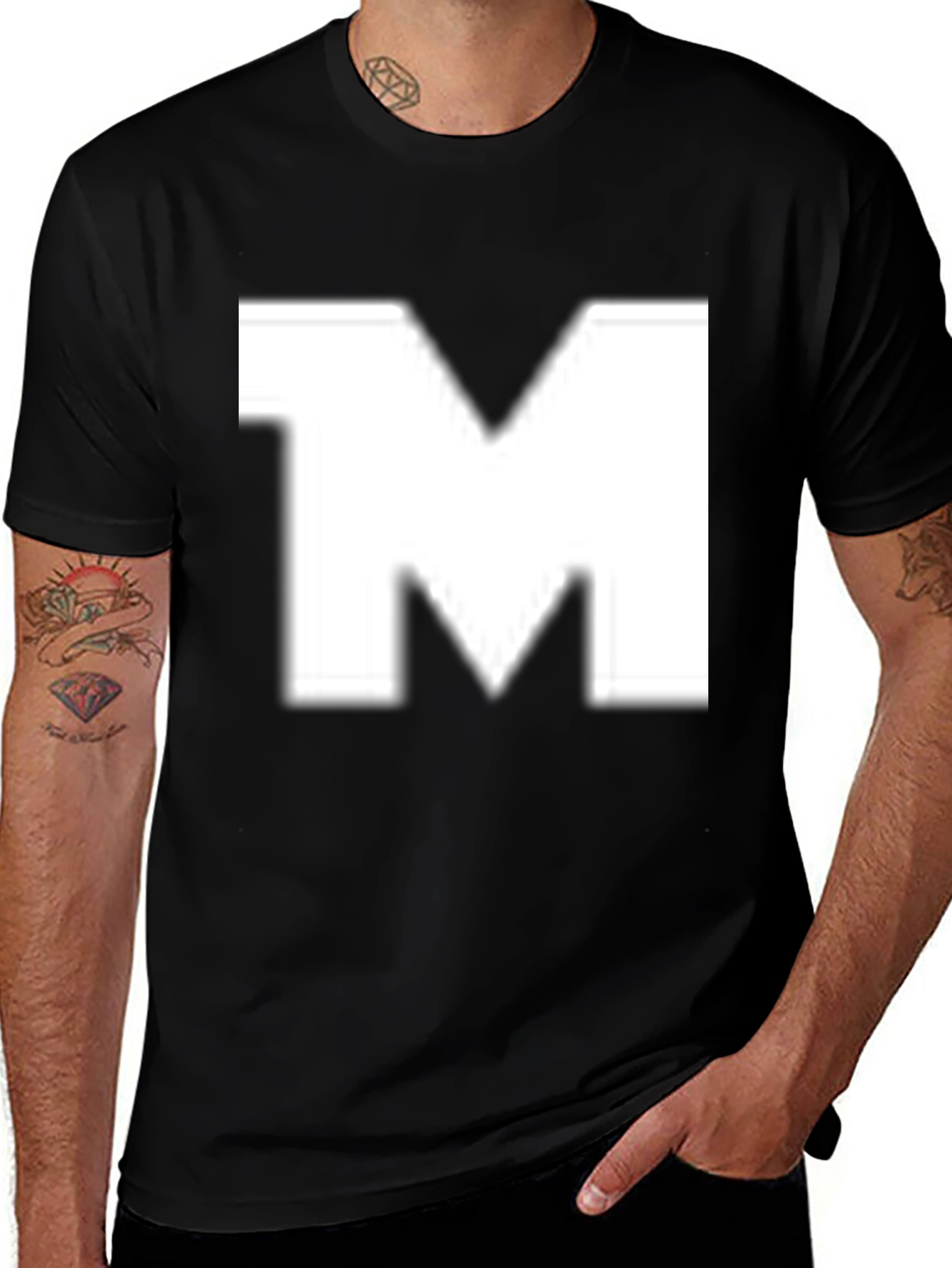 Bold Initial Tee - Letter M Graphic T-Shirt