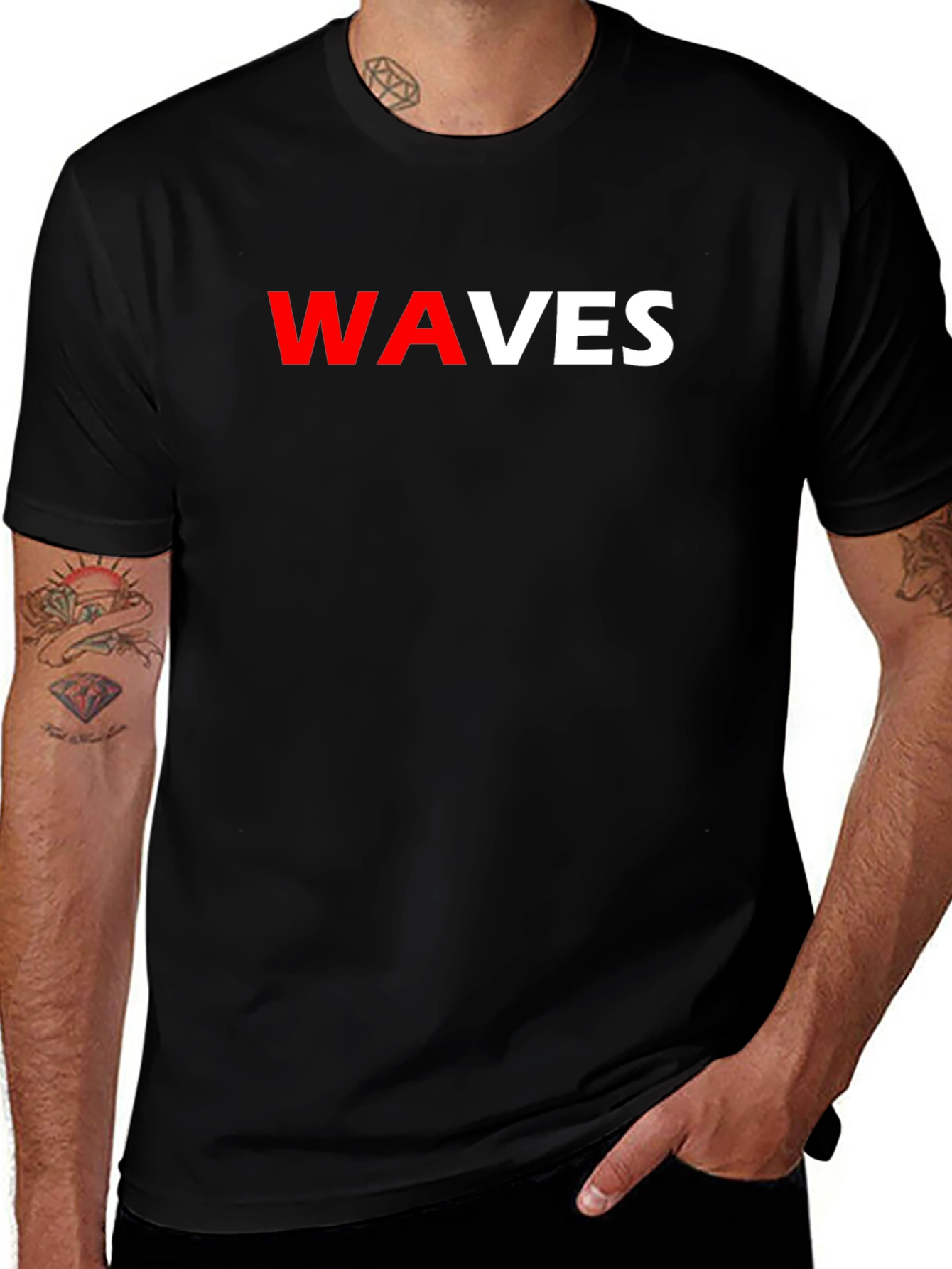 Variant 10 of WAVES Graphic Tee - Stylish Black T-Shirt