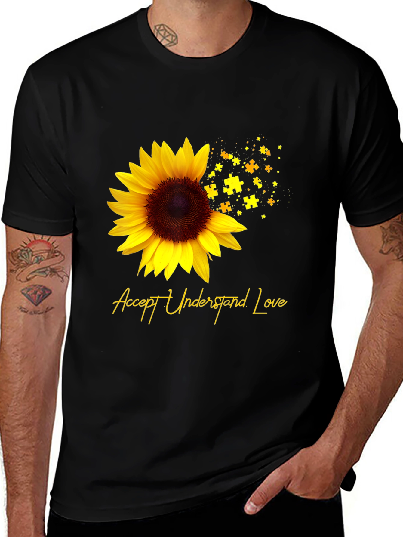 Variant 15 of Accept Understand Love Sunflower T-Shirt